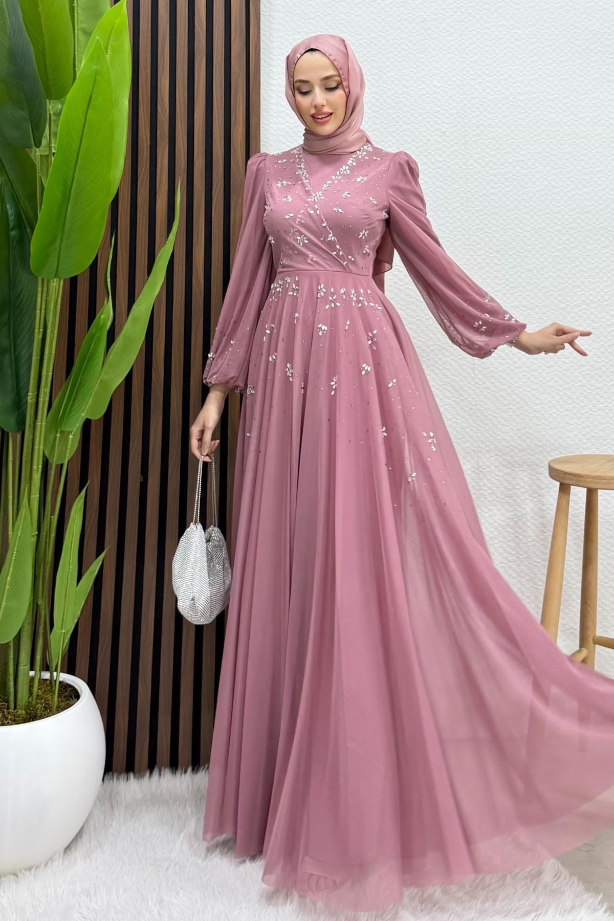 Şirin Tül Abiye Soft Pembe