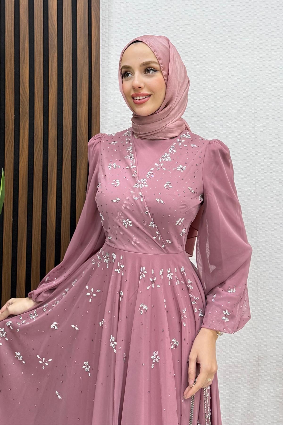 Şirin Tül Abiye Soft Pembe