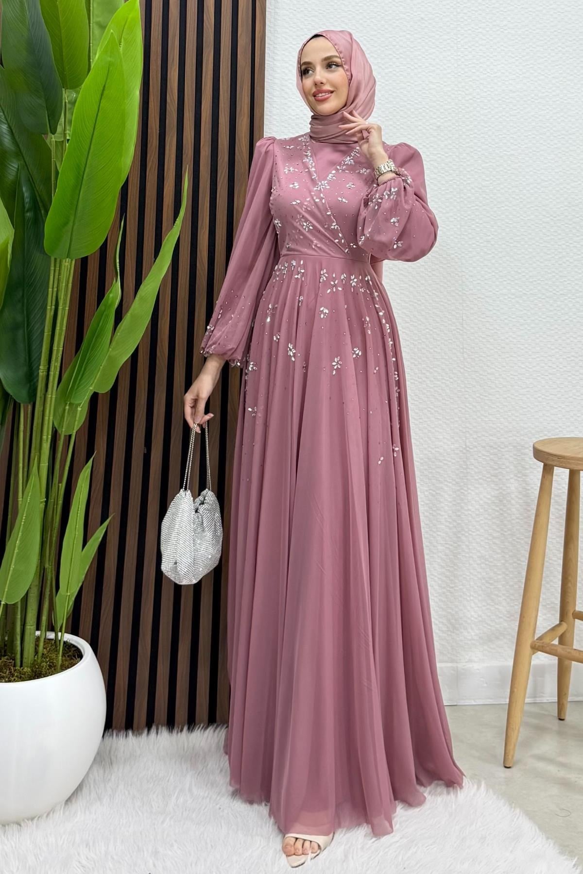 Şirin Tül Abiye Soft Pembe