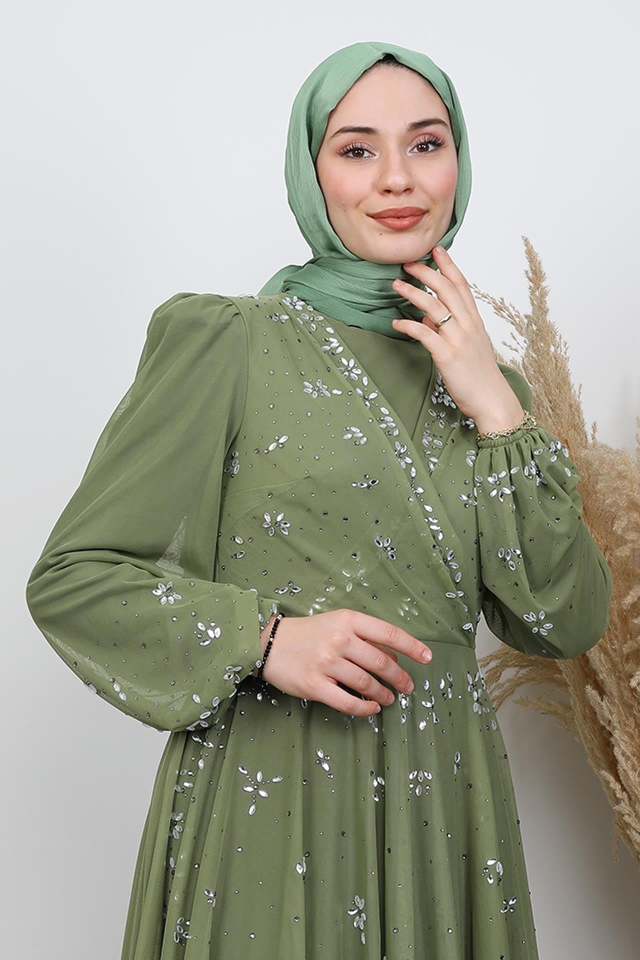 Şirin Tül Abiye Soft Yeşil