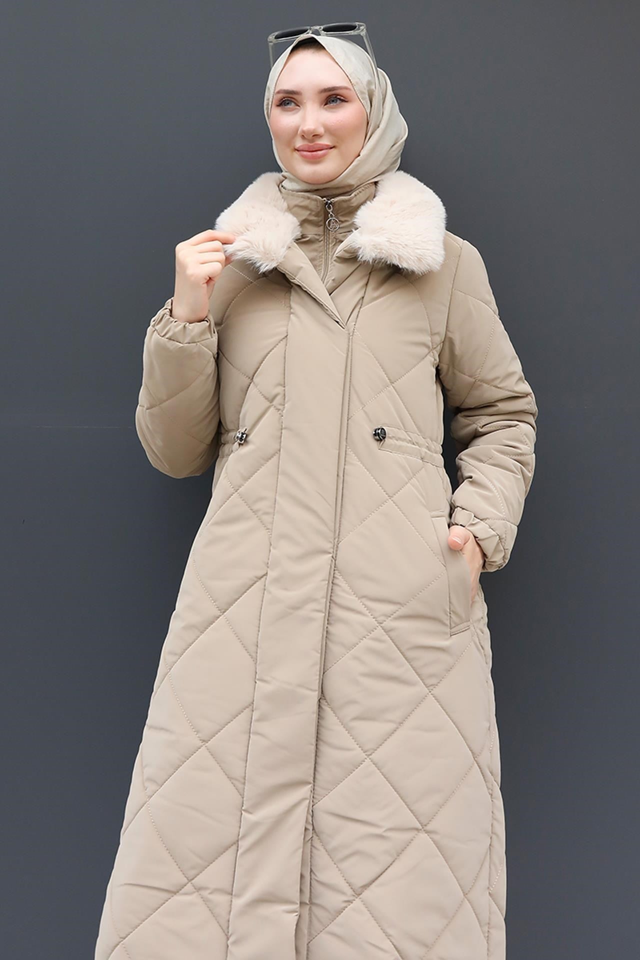 Şişme Anorak Mont Bej