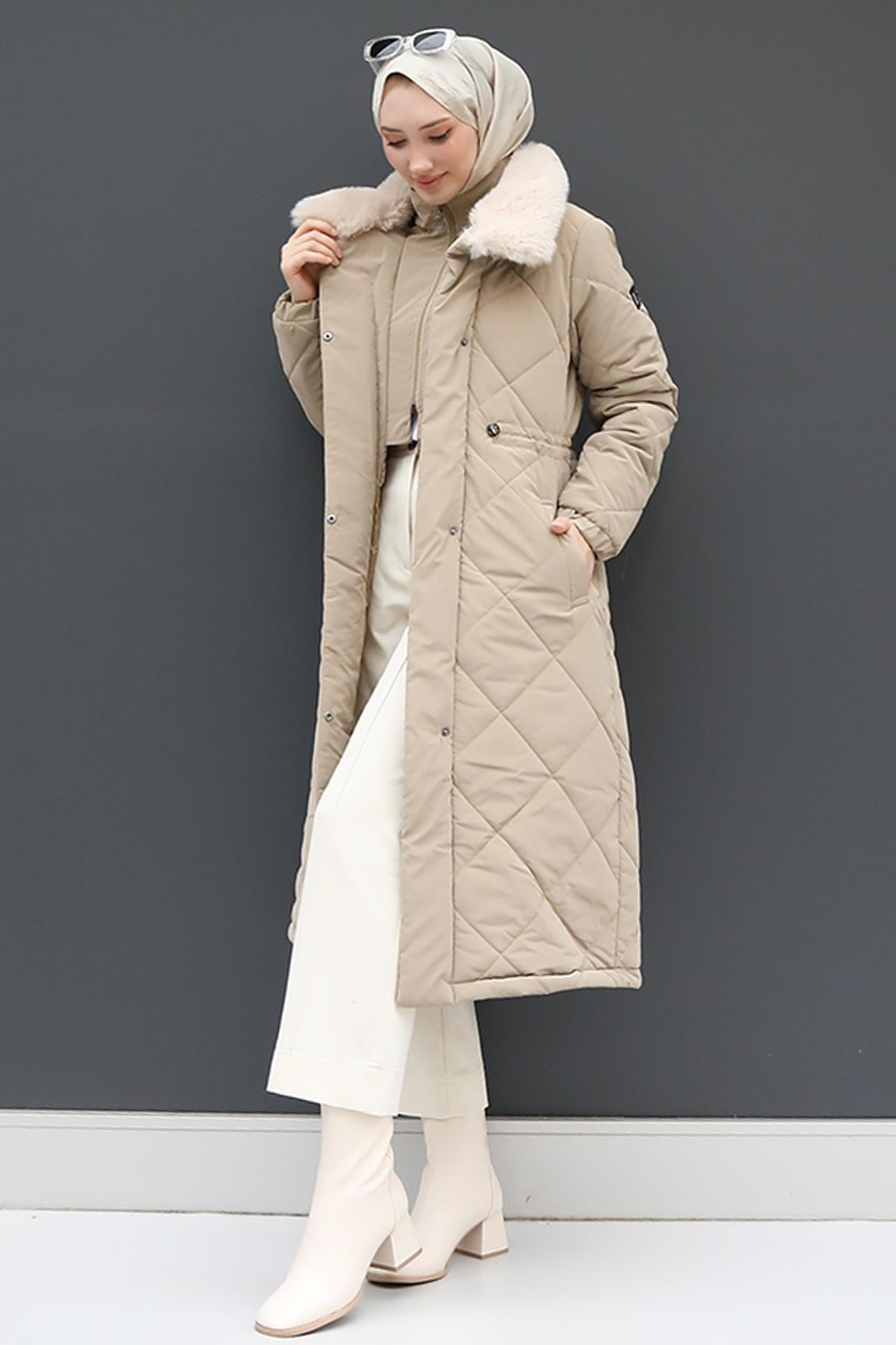 Şişme Anorak Mont Bej