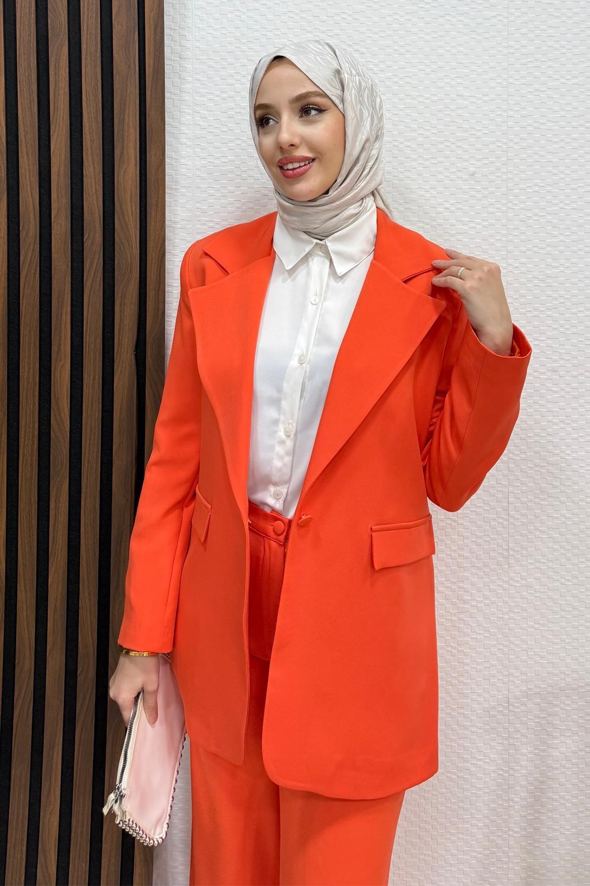 Star Ceketli Takım Turuncu
