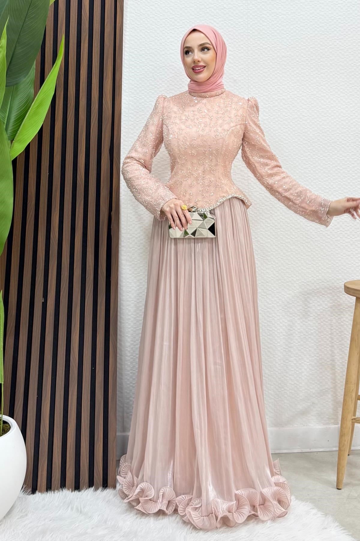 Stara Elit Abiye Soft Pembe