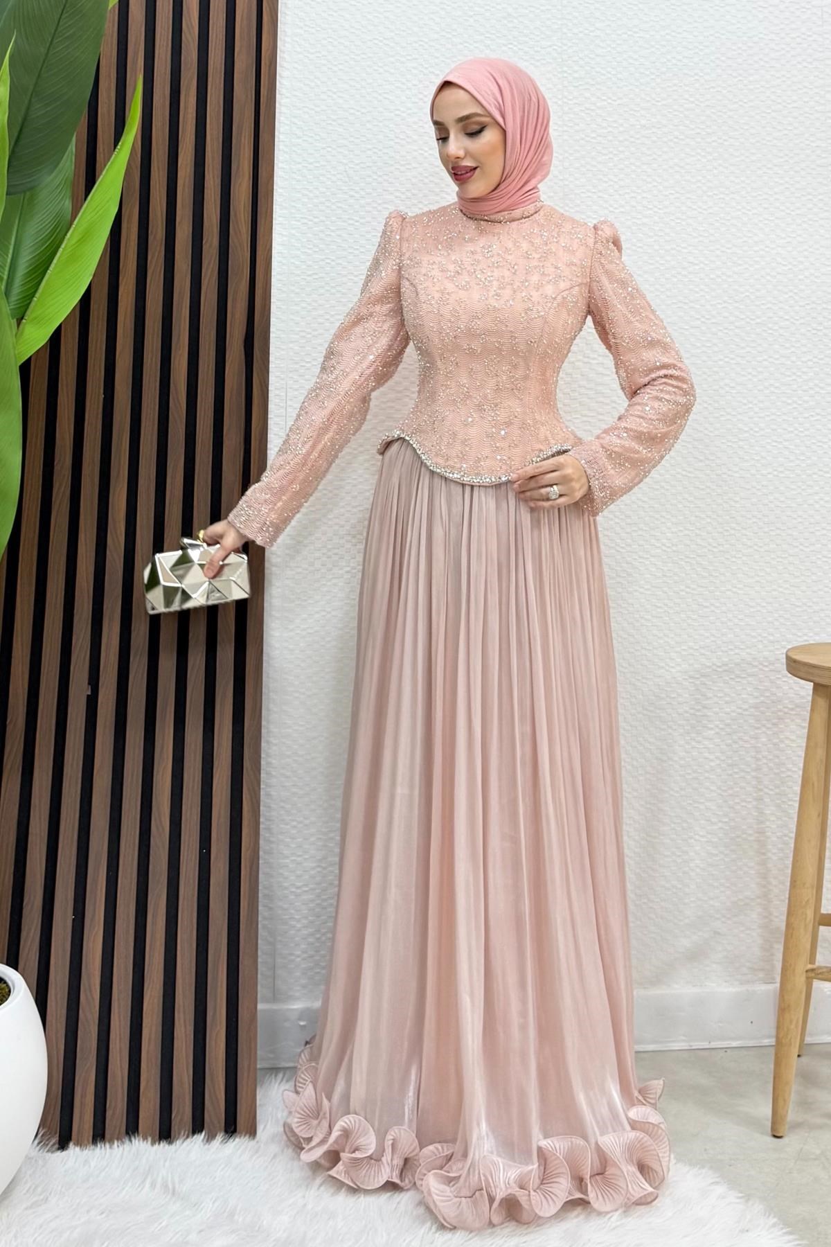 Stara Elit Abiye Soft Pembe