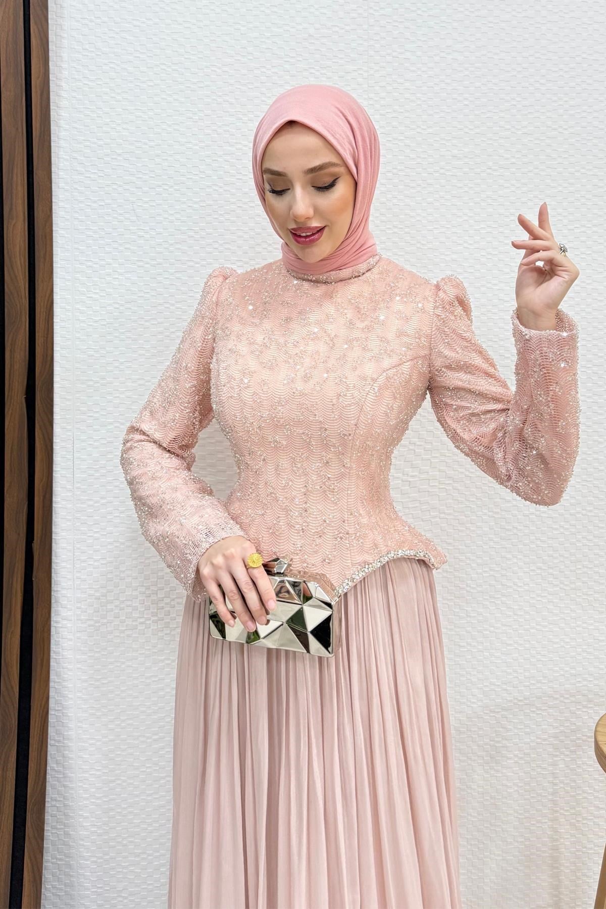 Stara Elit Abiye Soft Pembe