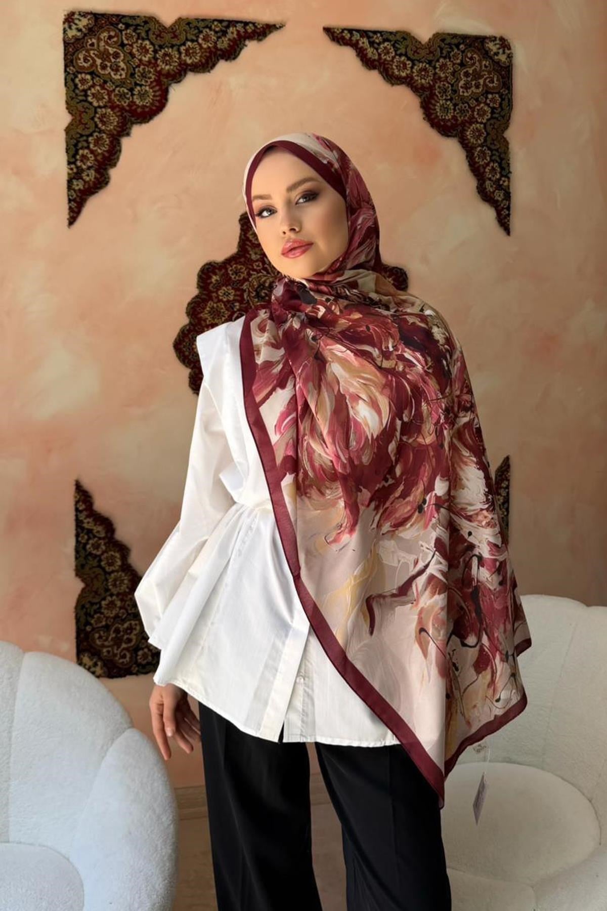 Tablo Şal Bordo