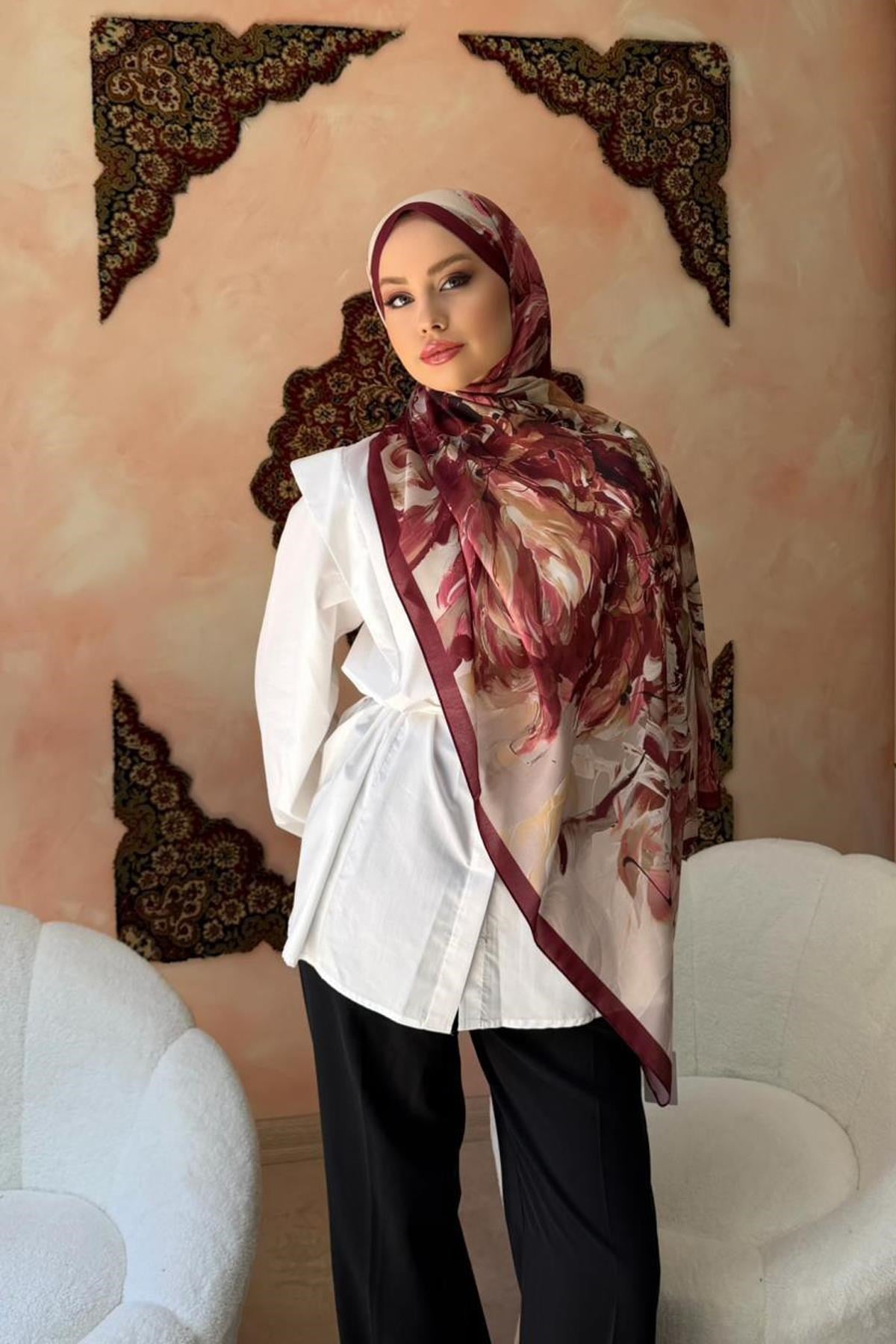 Tablo Şal Bordo