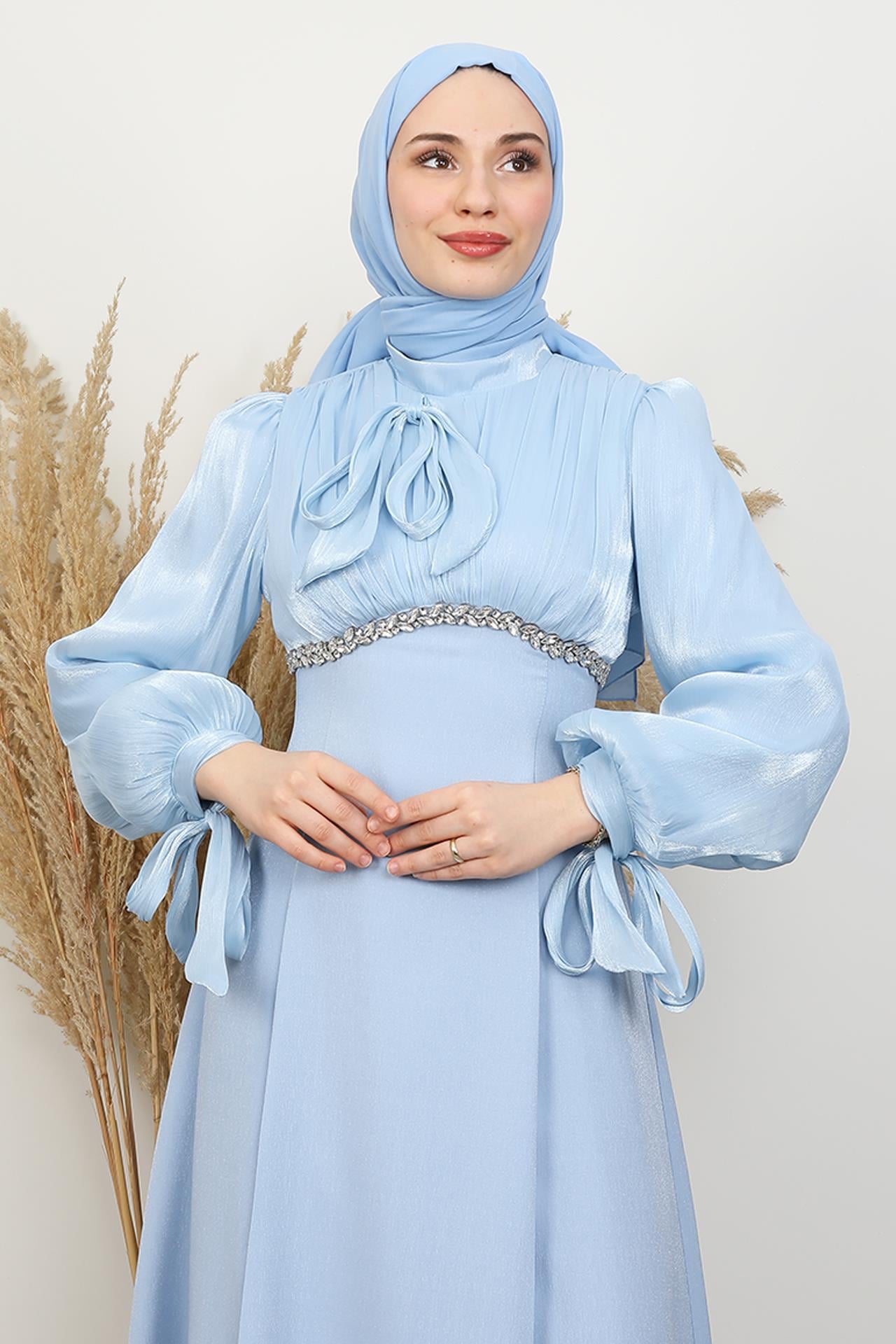 Tanyeli Taş Detay Abiye Bebe Mavi