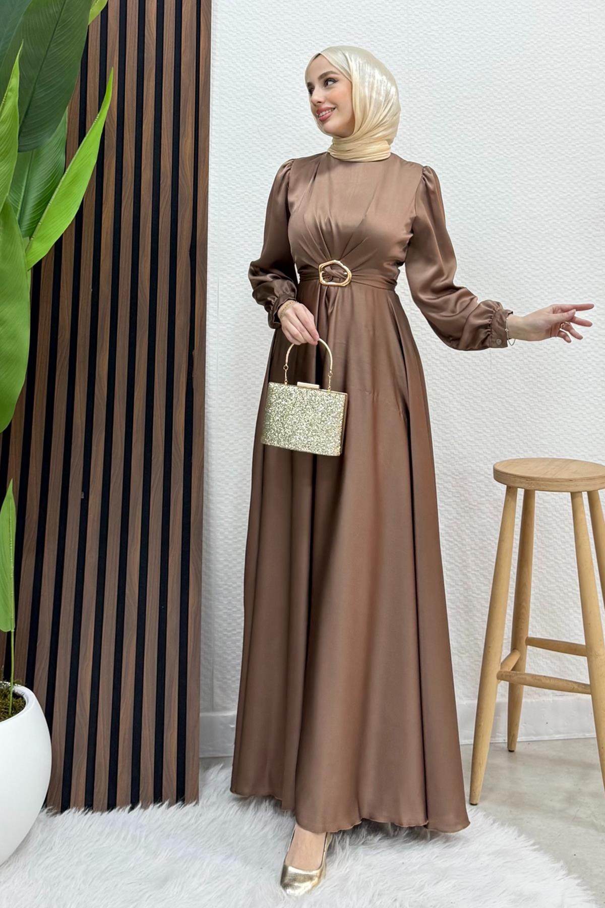 Tokalı Çapraz Bağlama Abiye Vizon