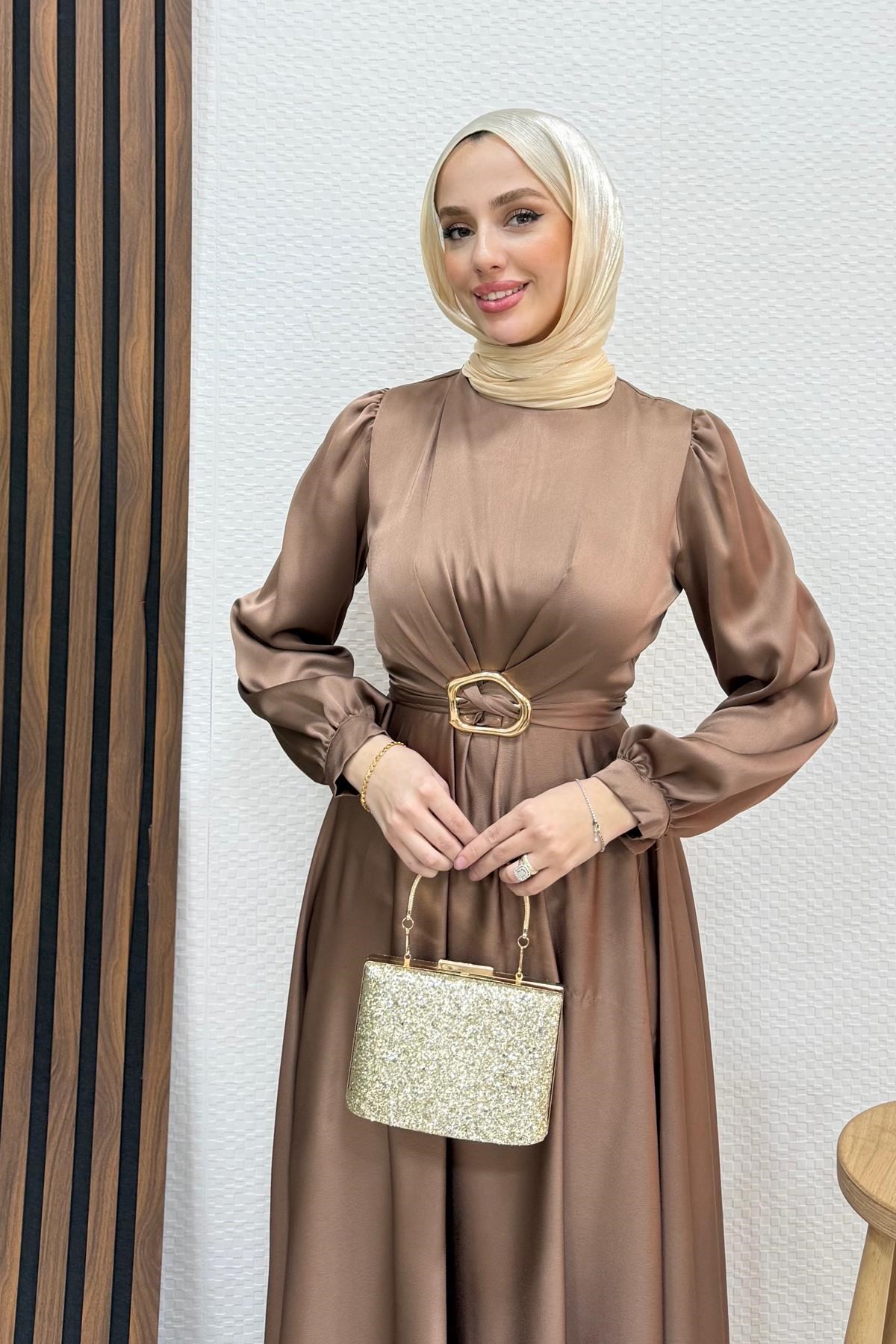 Tokalı Çapraz Bağlama Abiye Vizon