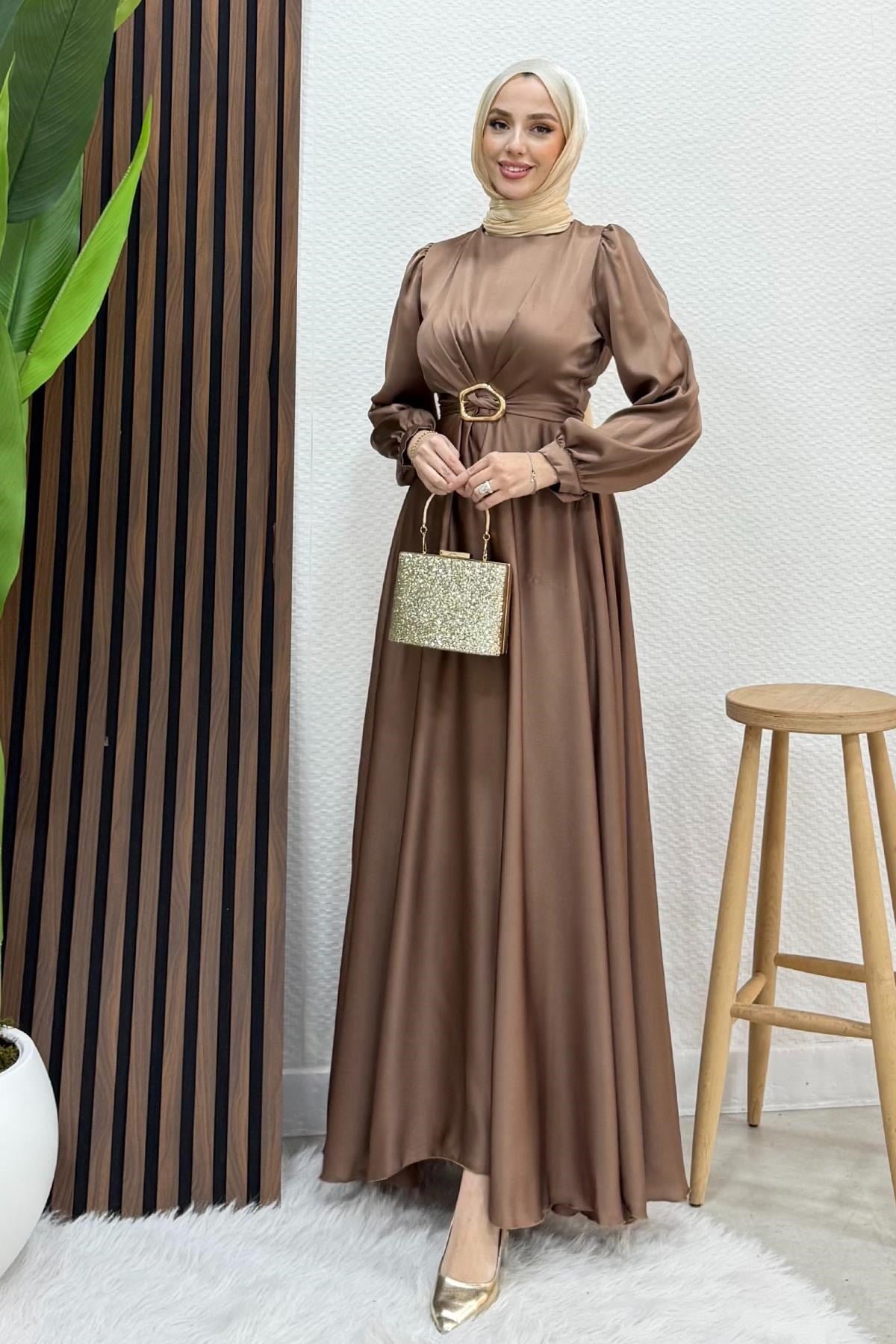 Tokalı Çapraz Bağlama Abiye Vizon