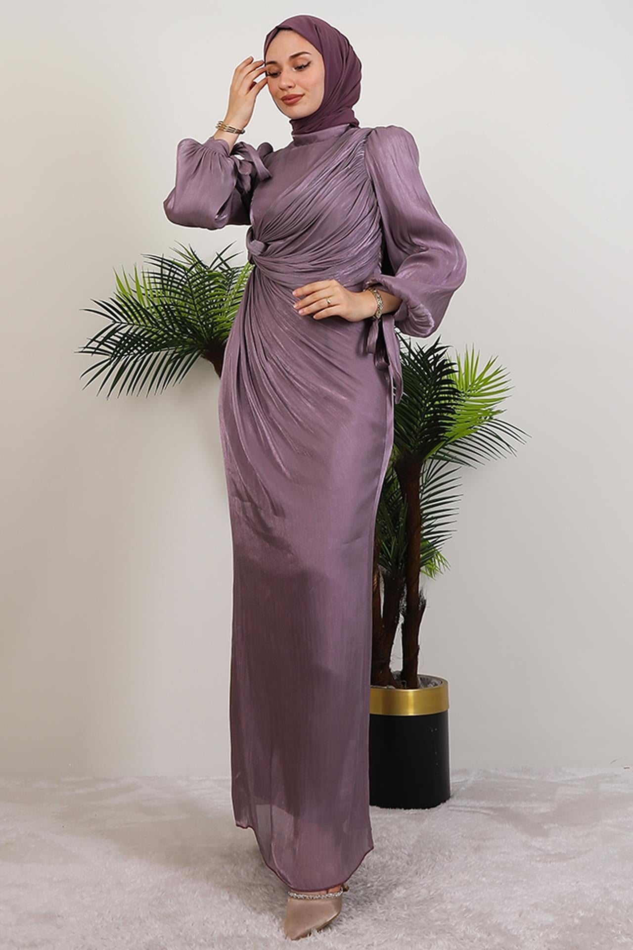 Umay Tesettür Abiye Soft Lila