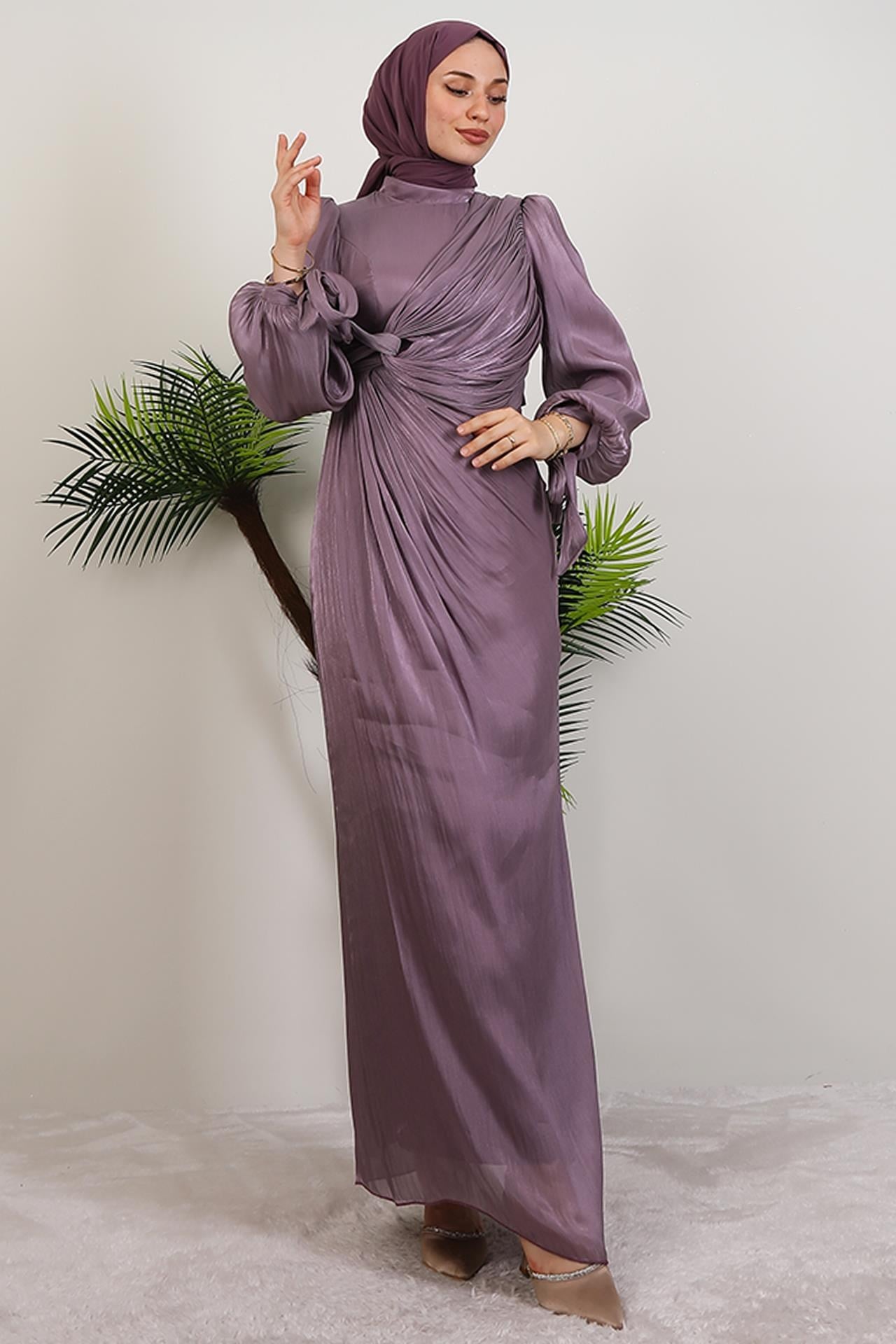 Umay Tesettür Abiye Soft Lila