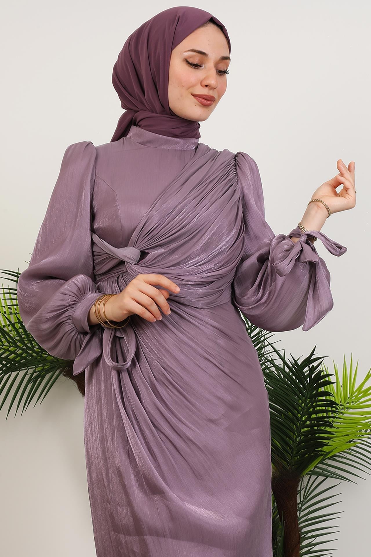 Umay Tesettür Abiye Soft Lila