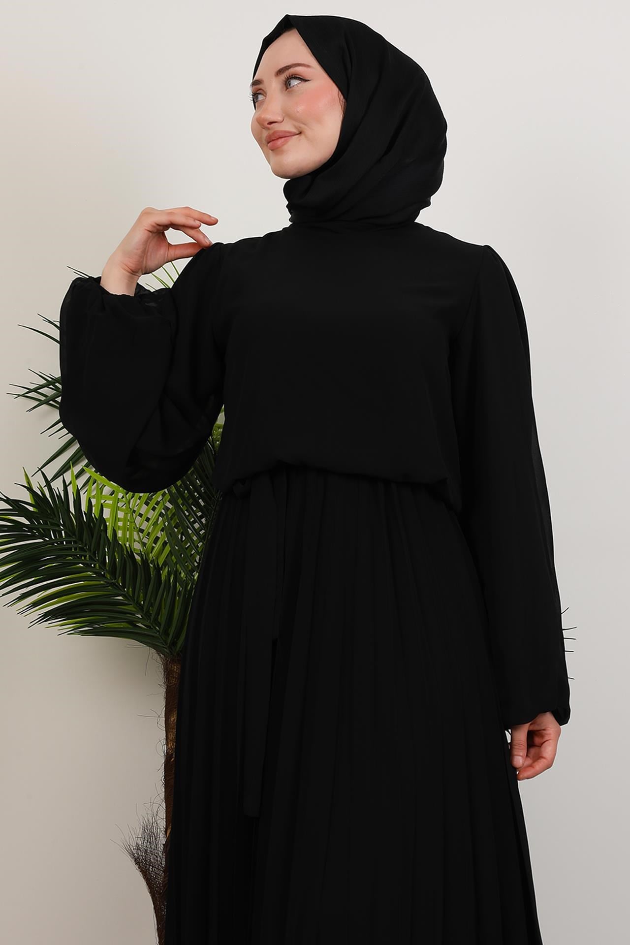 Ümra Şifon Elbise Siyah