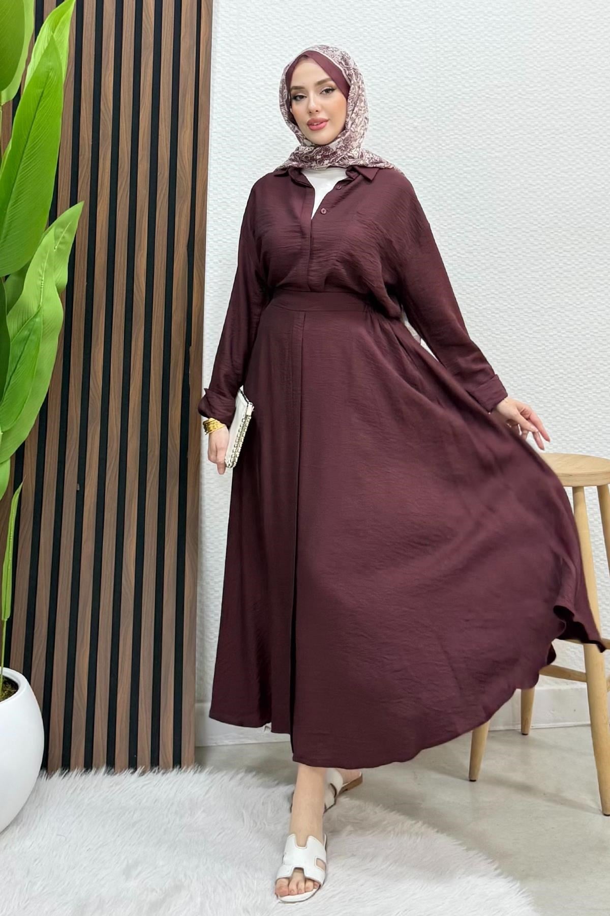 Vanda Gizli Düğmeli Takım Bordo