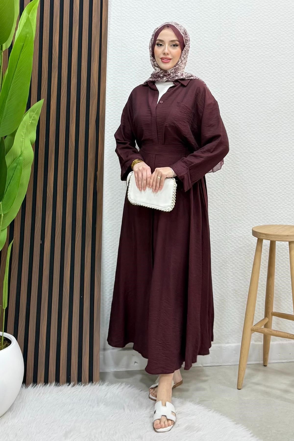 Vanda Gizli Düğmeli Takım Bordo