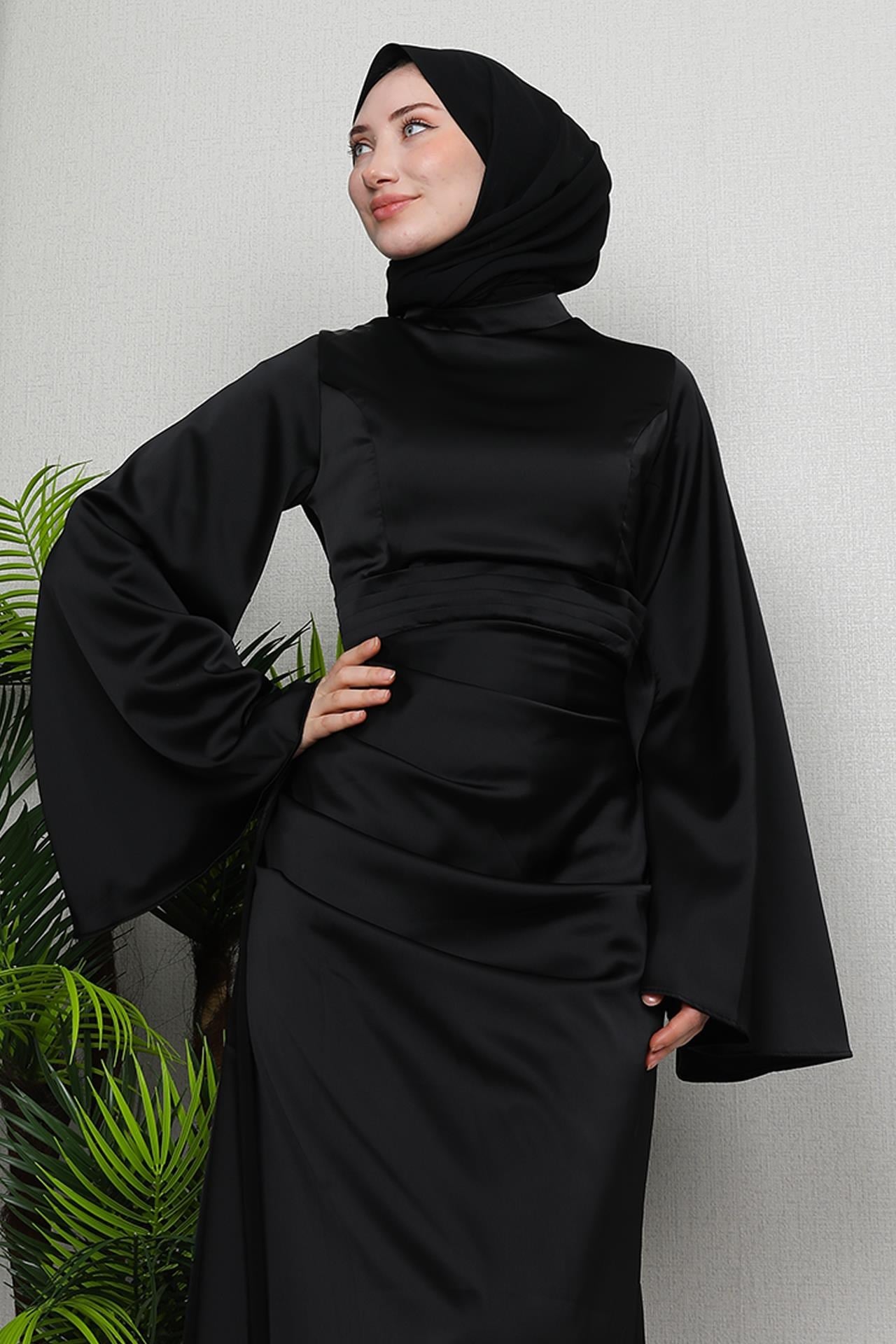Yasemin Saten Abiye Siyah
