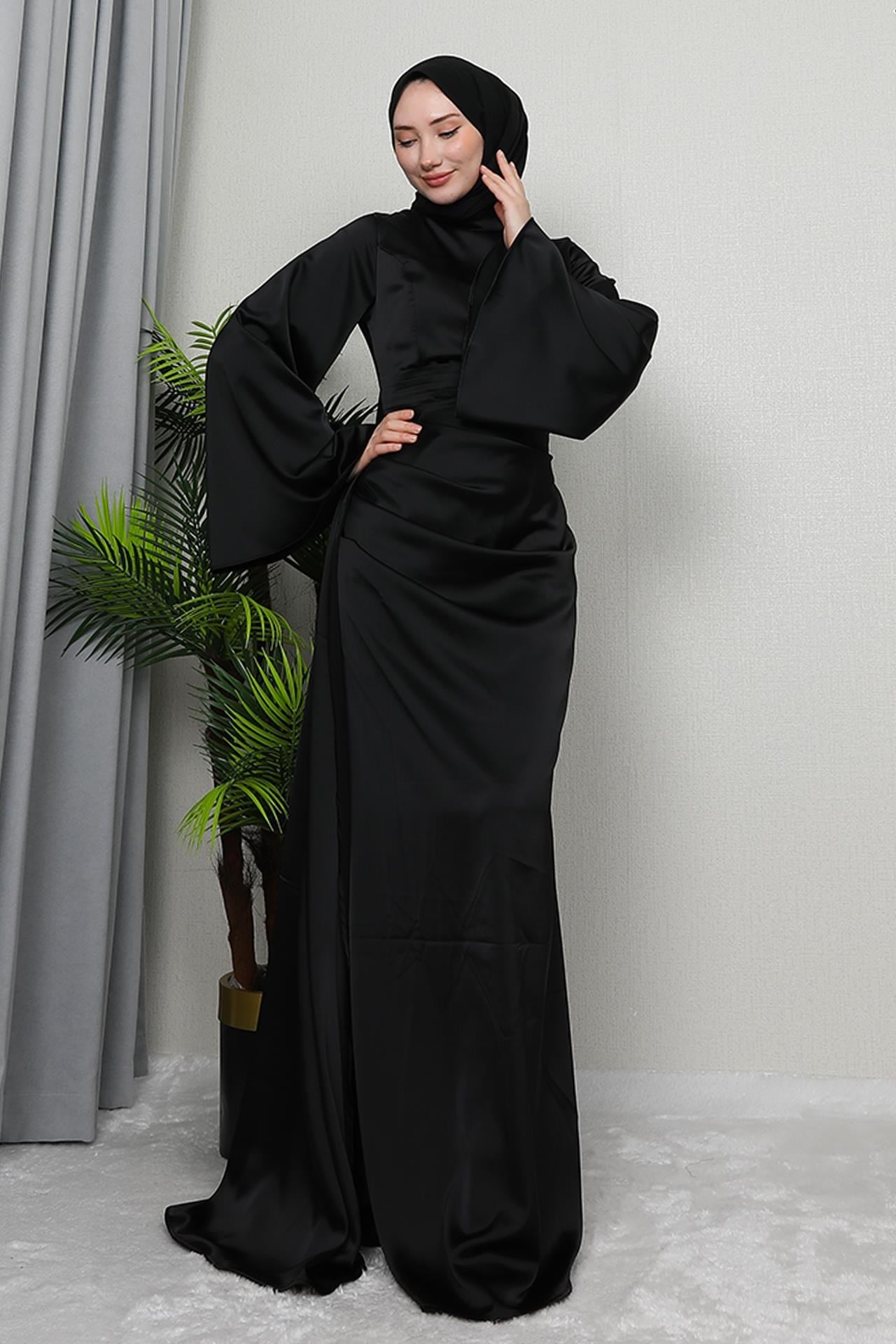 Yasemin Saten Abiye Siyah