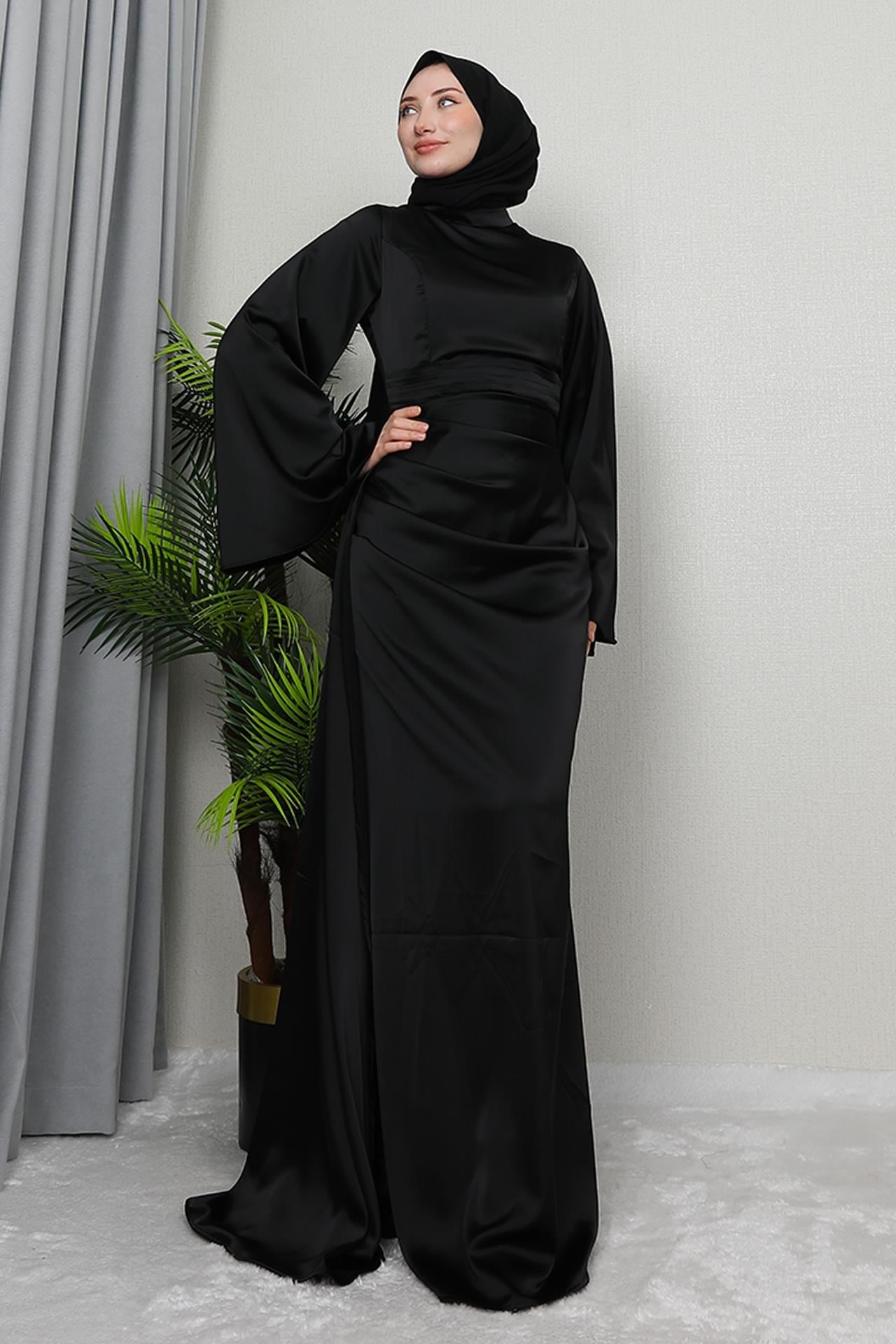 Yasemin Saten Abiye Siyah
