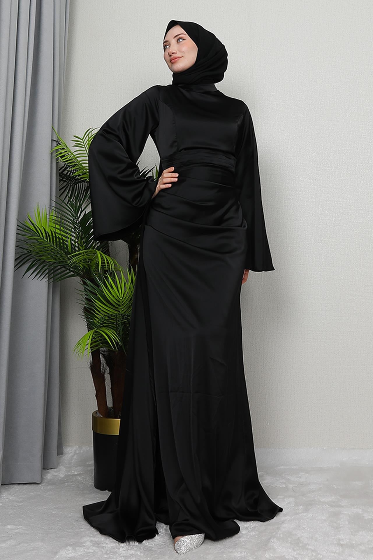Yasemin Saten Abiye Siyah