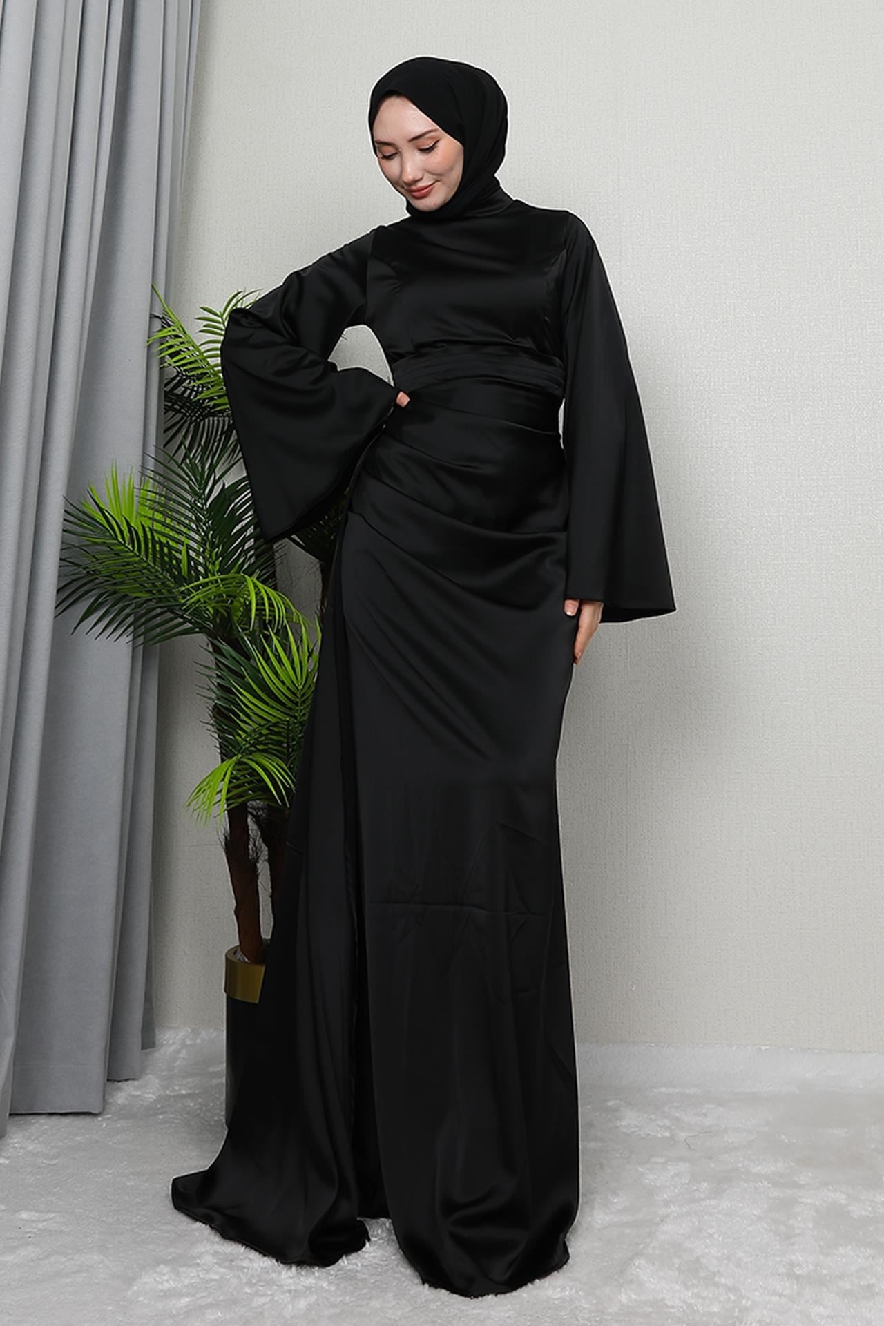 Yasemin Saten Abiye Siyah