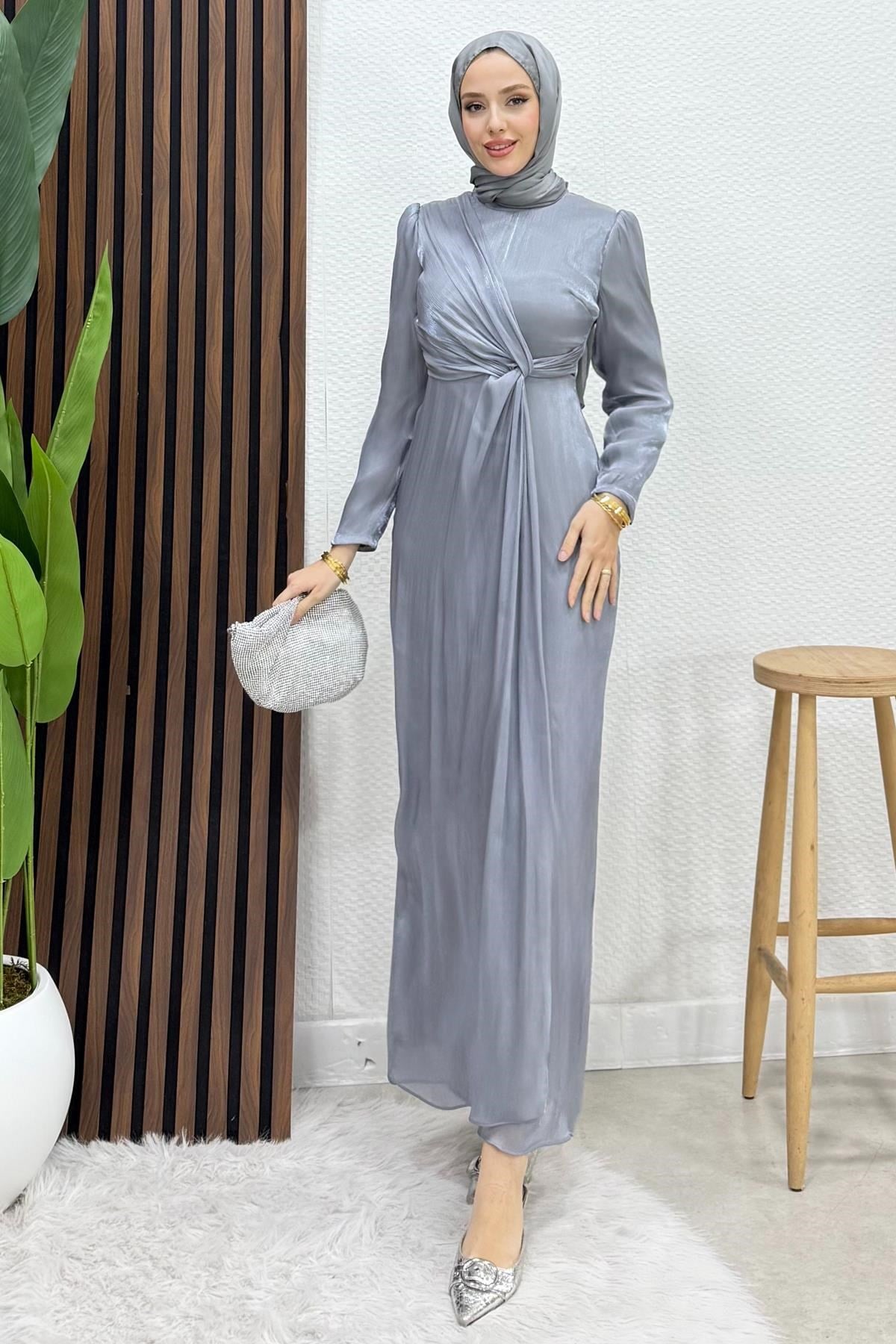 Yoryo Bağlama Abiye Gri