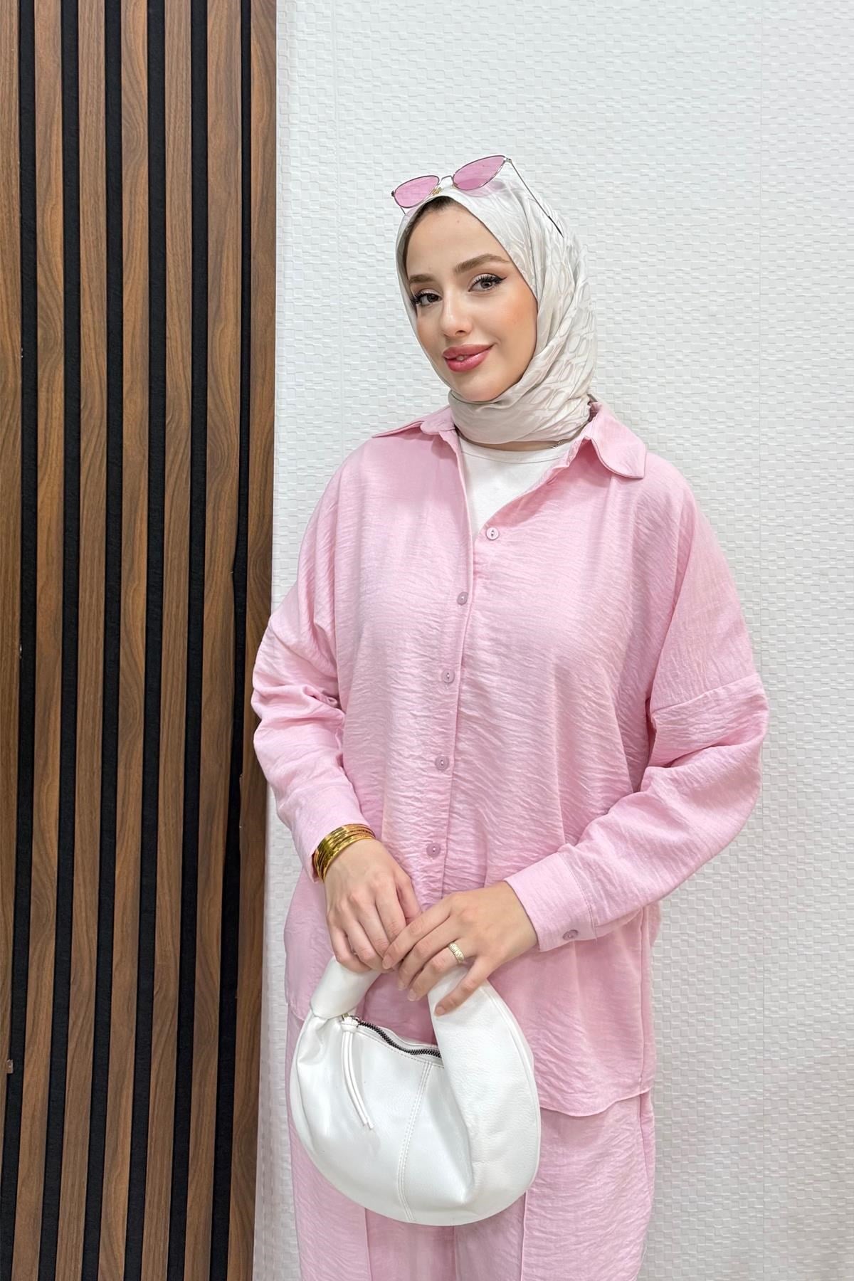 Zelia Gömlekli Takım Pembe