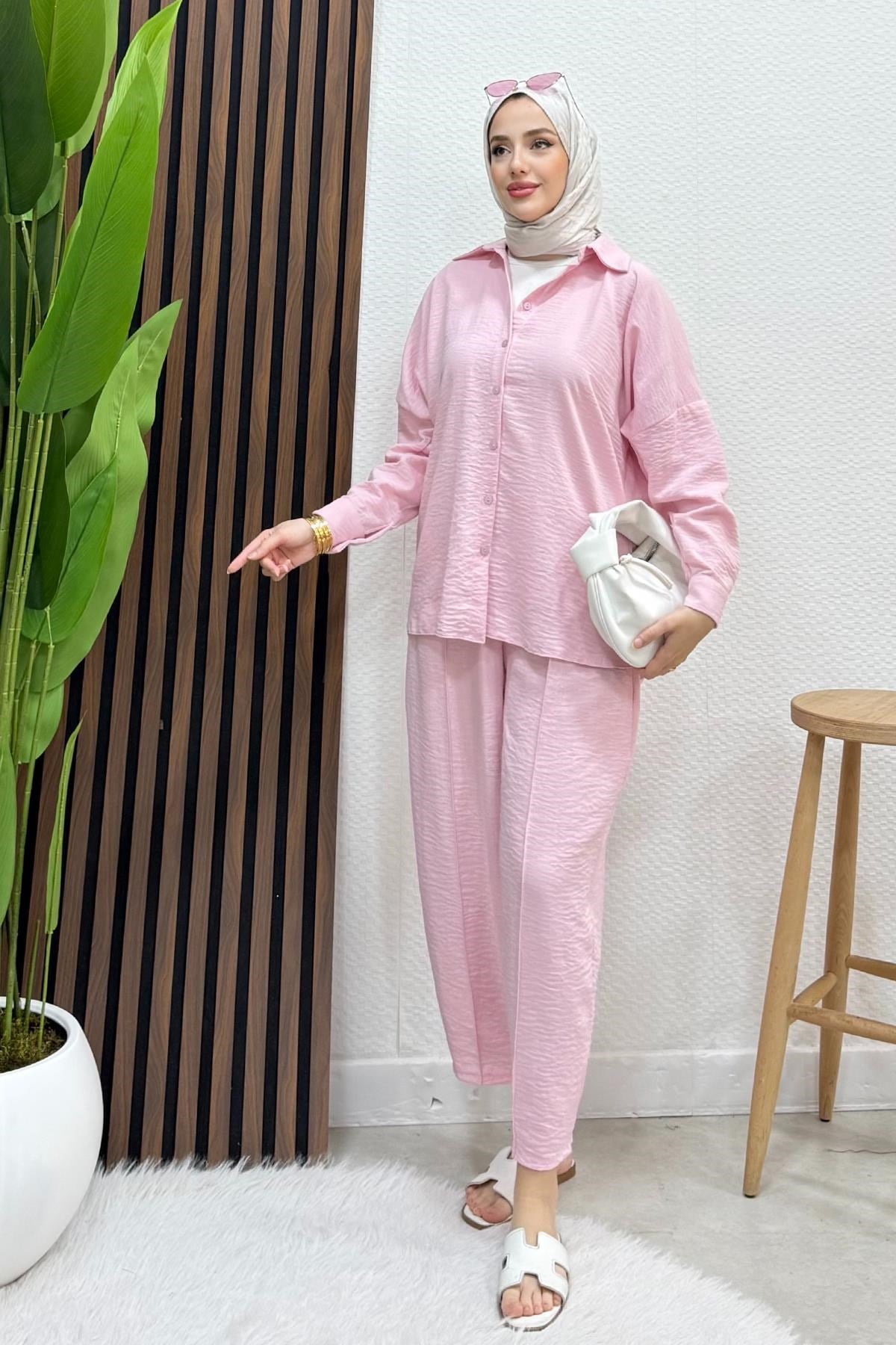 Zelia Gömlekli Takım Pembe