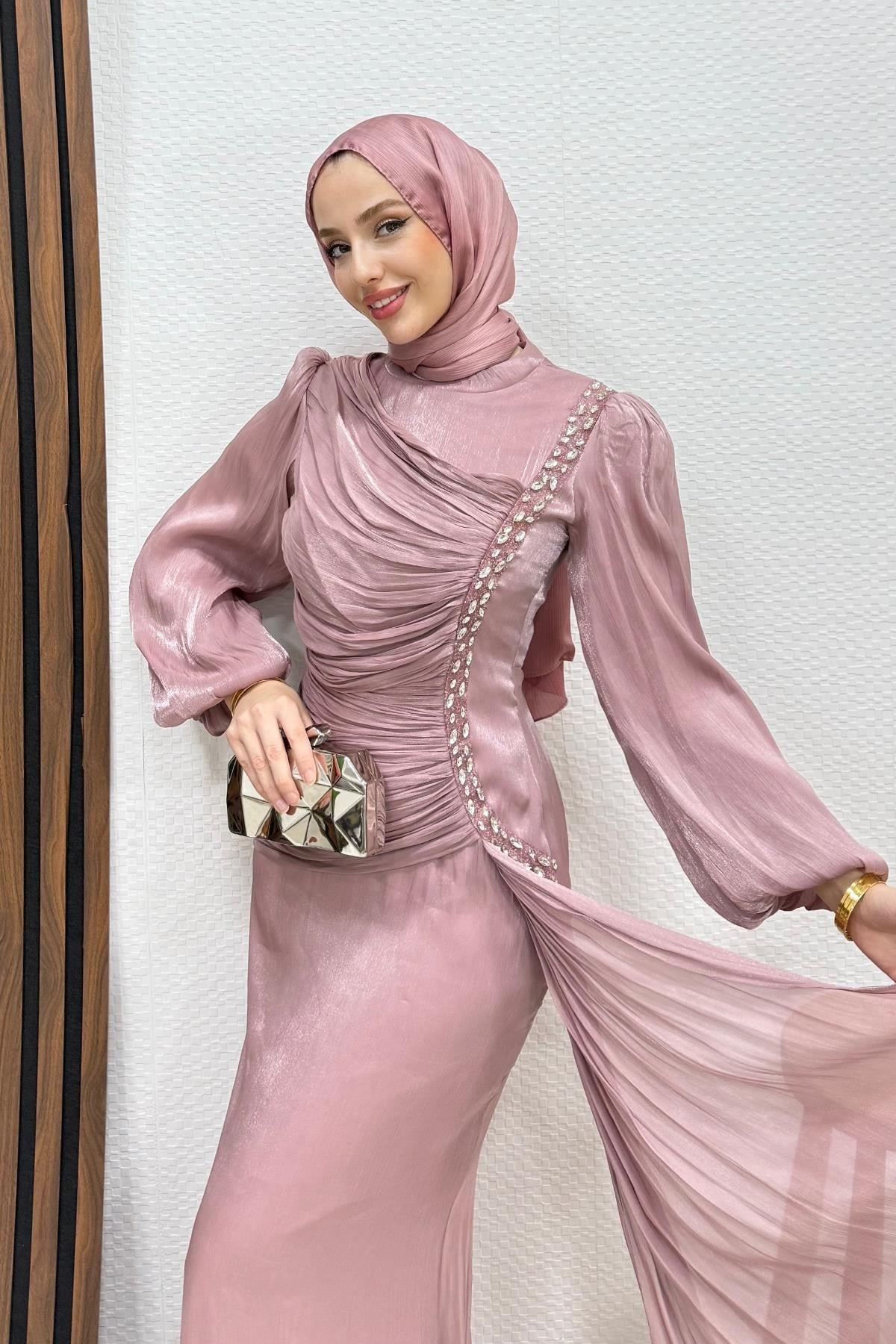 Zer Taşlı Yoryo Abiye Gül Kurusu