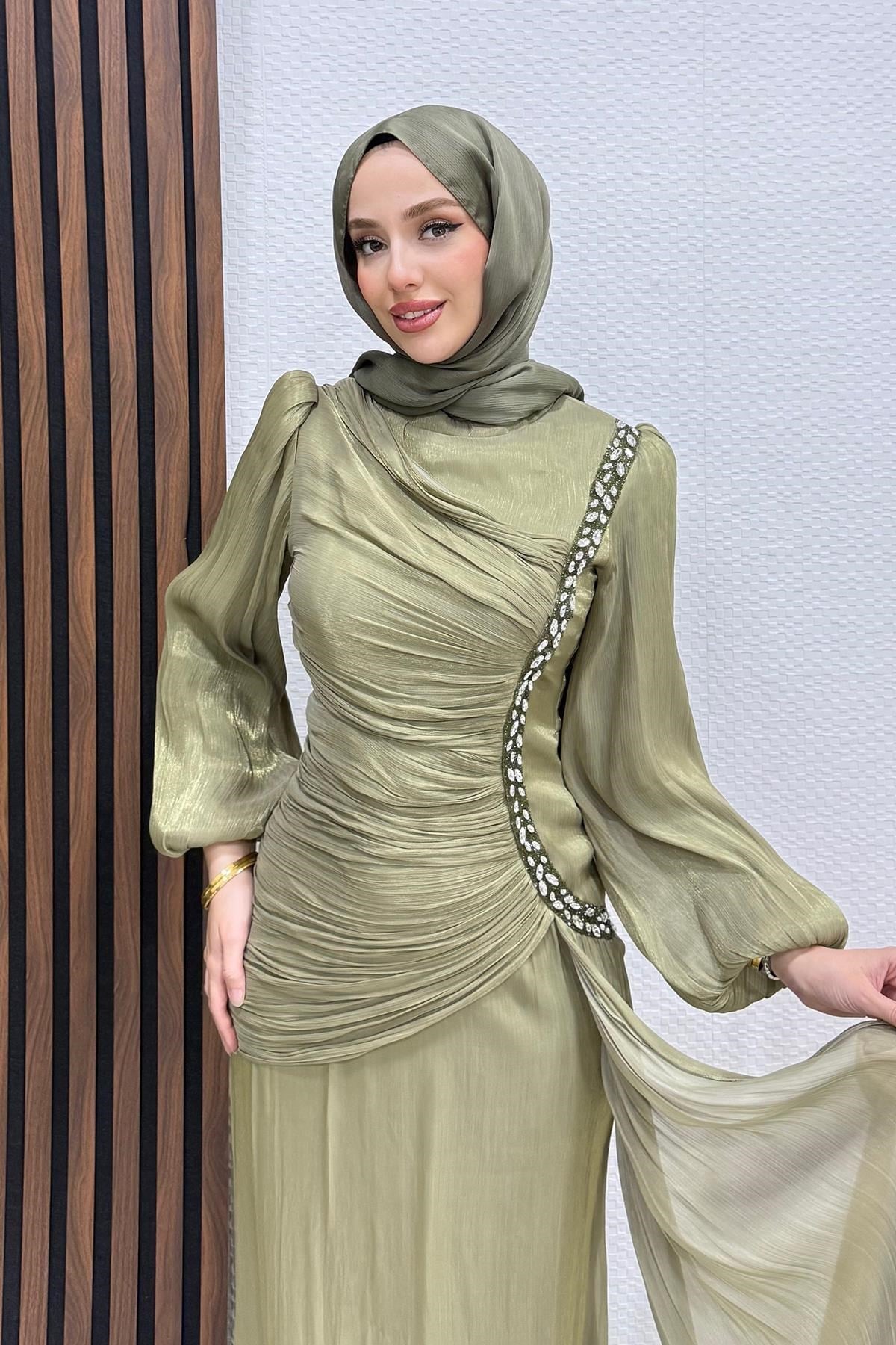 Zer Taşlı Yoryo Abiye Haki