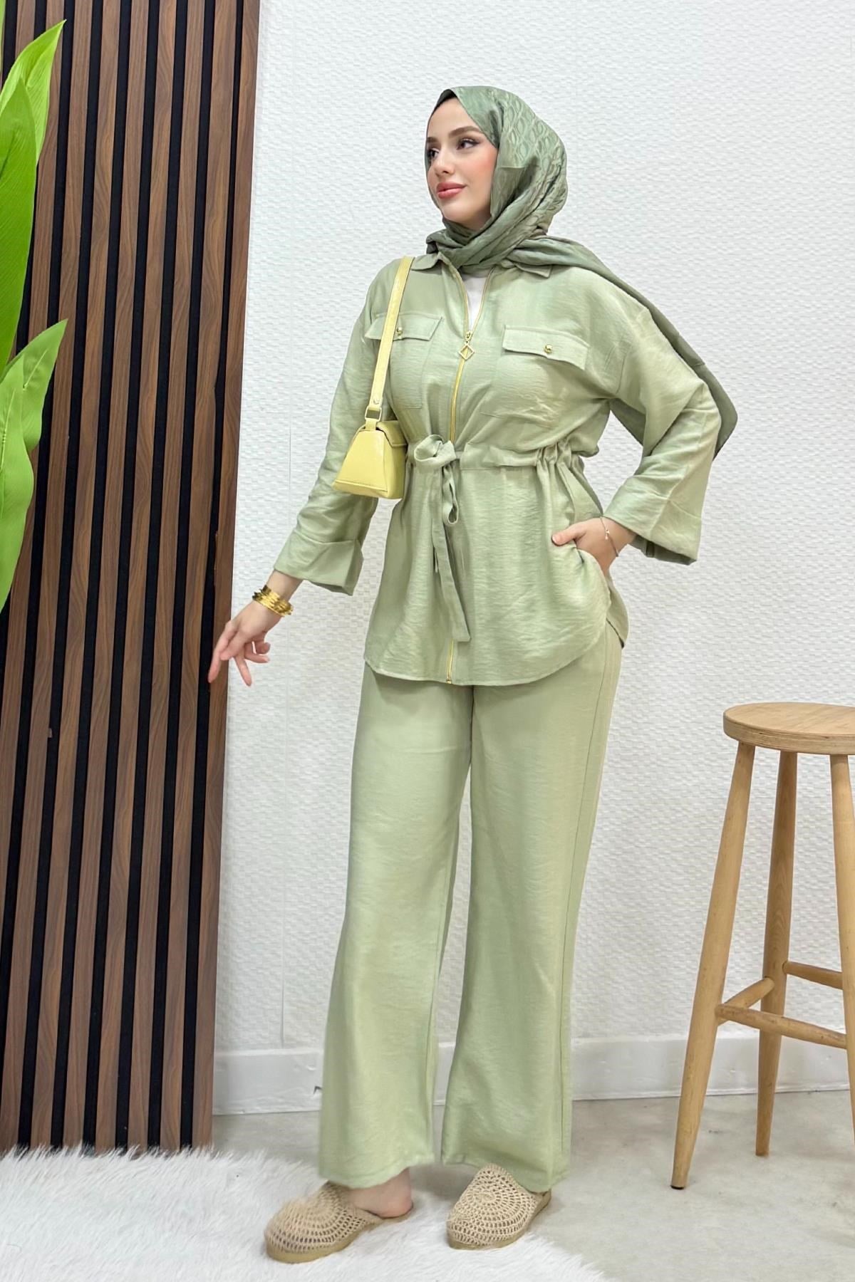 Zeren Fermuarlı Takım Soft Yeşil