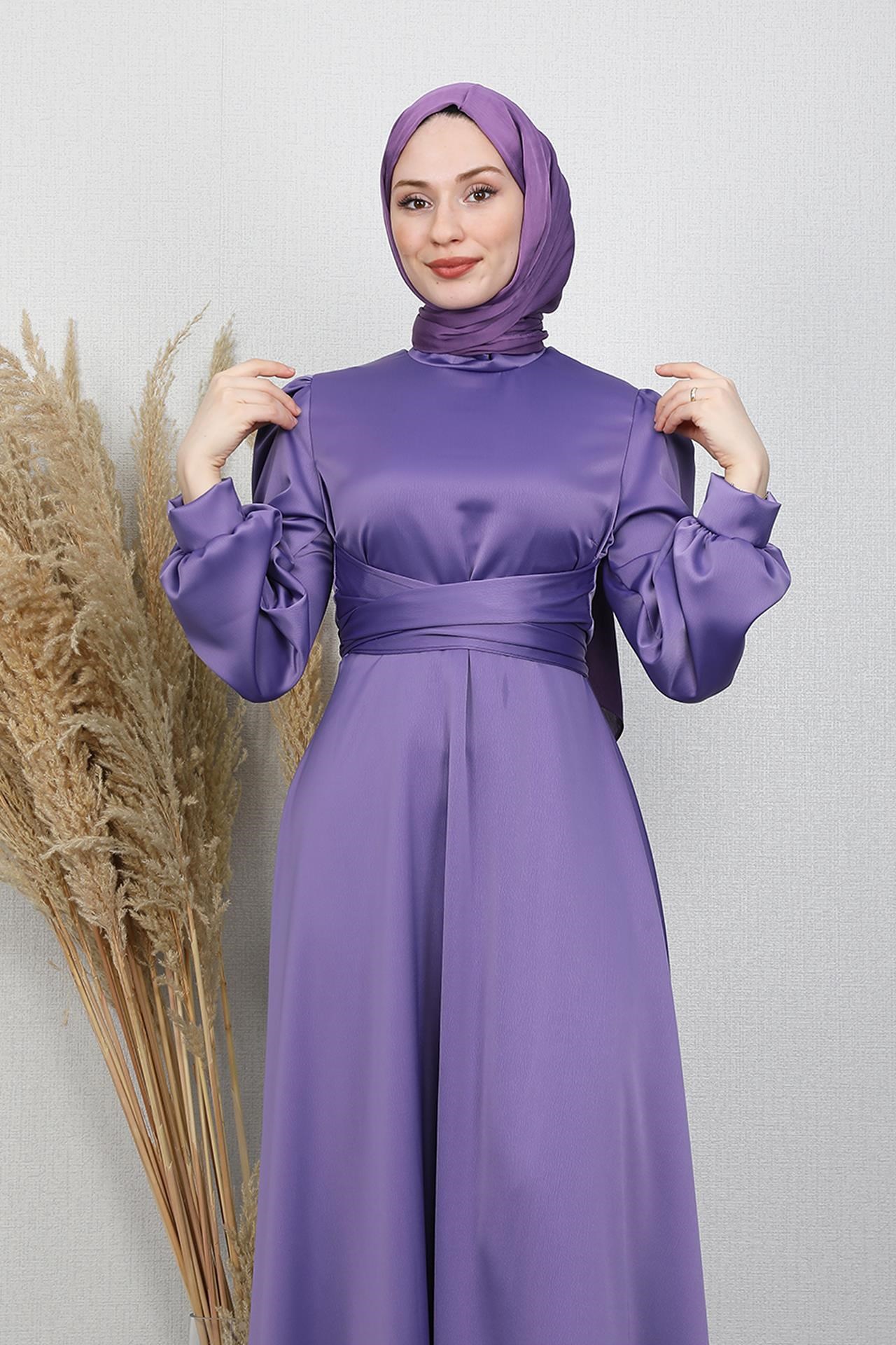 Zuhal Saten Abiye Lila