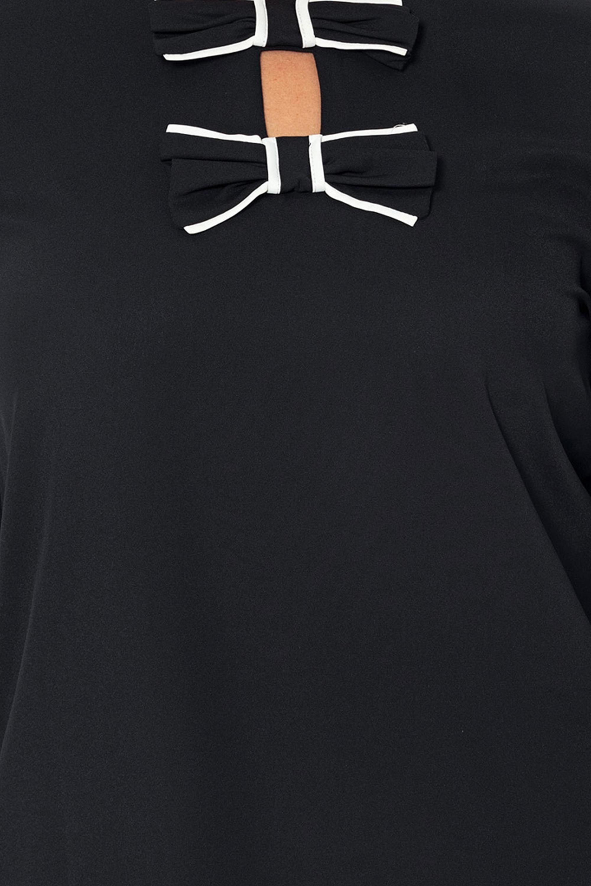 Bi̇yeli̇ Fi̇yonk Detaylı Uzun Kollu Rahat Kesi̇m Bluz Siyah