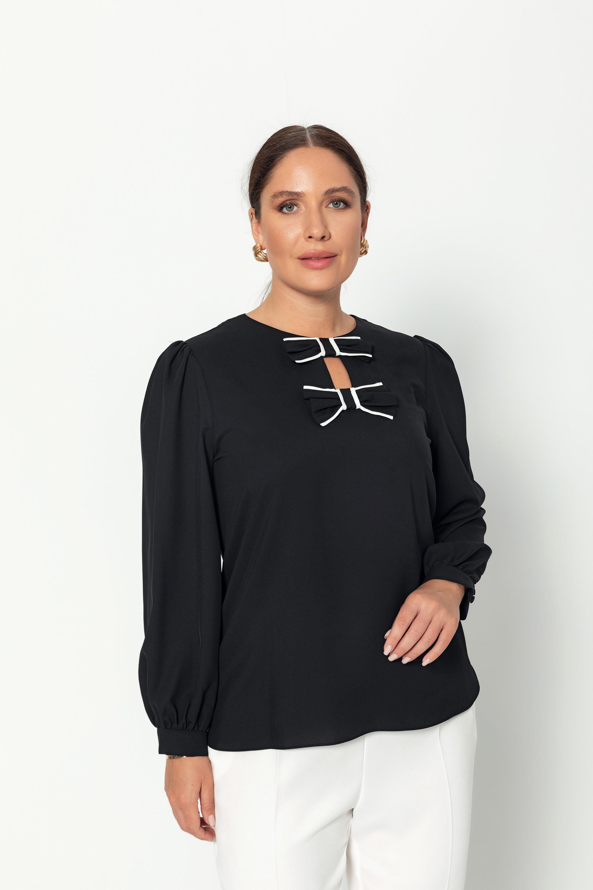 Bi̇yeli̇ Fi̇yonk Detaylı Uzun Kollu Rahat Kesi̇m Bluz Siyah