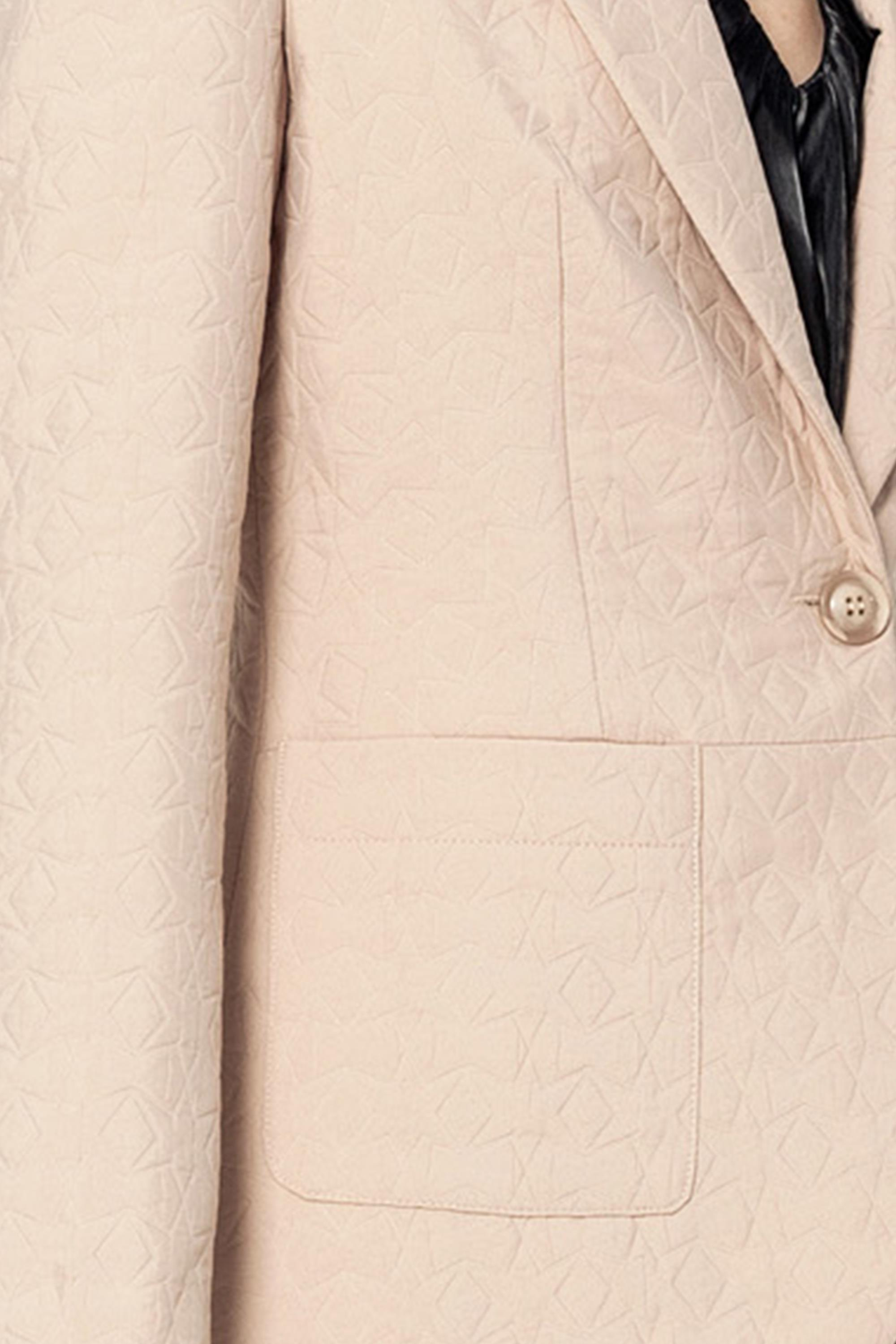 Cepli̇ Astarlı Kapi̇tone Jakar Desenli̇ Ceket Bej