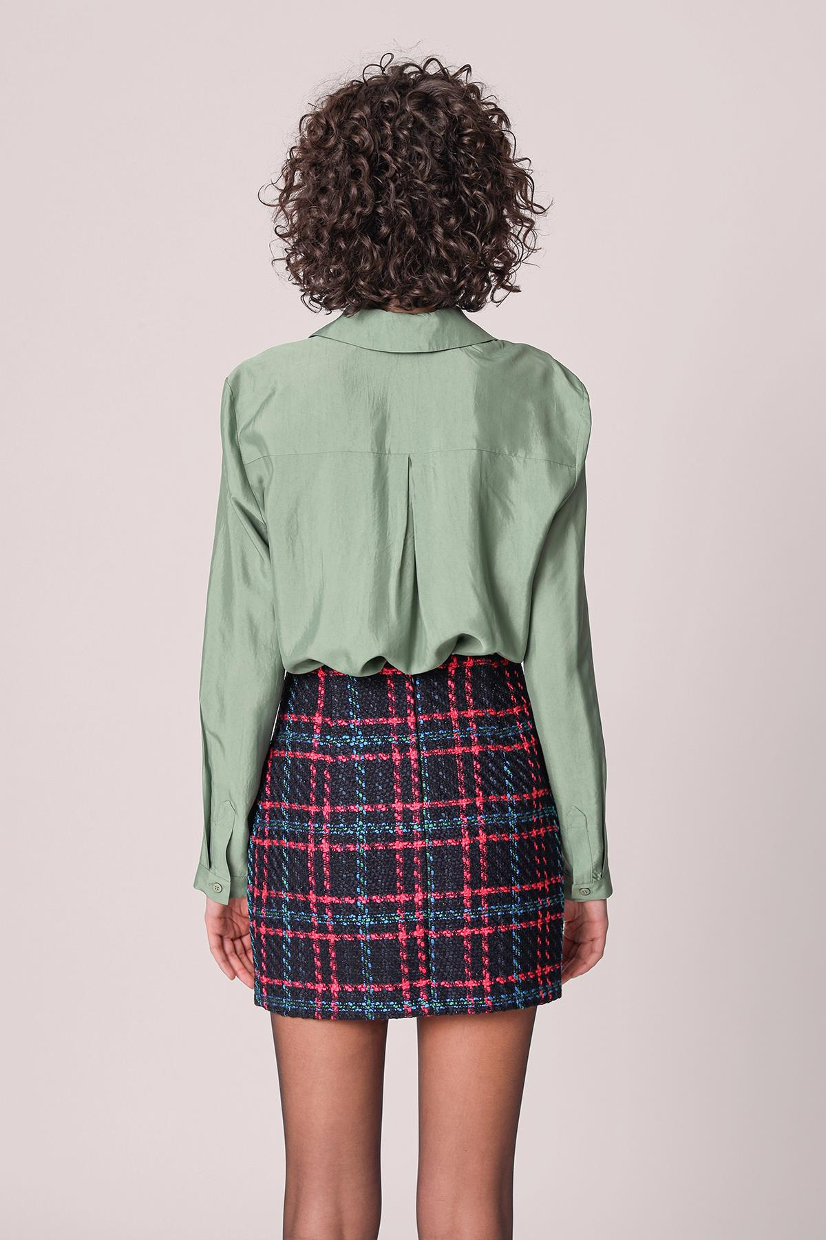 Şanel Kumaş Mini Etek Siyah