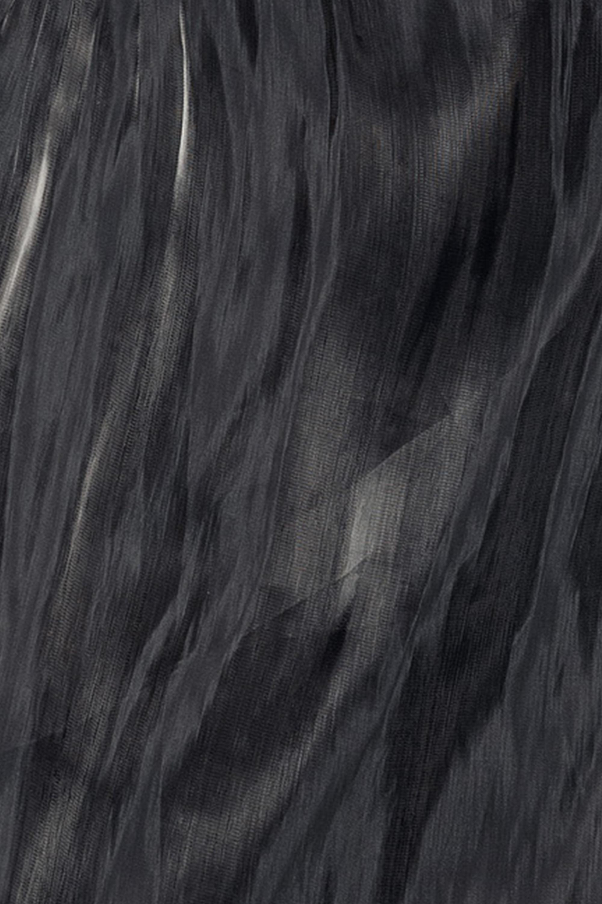 V Yaka  Uzun Kollu Balon Bluz Siyah