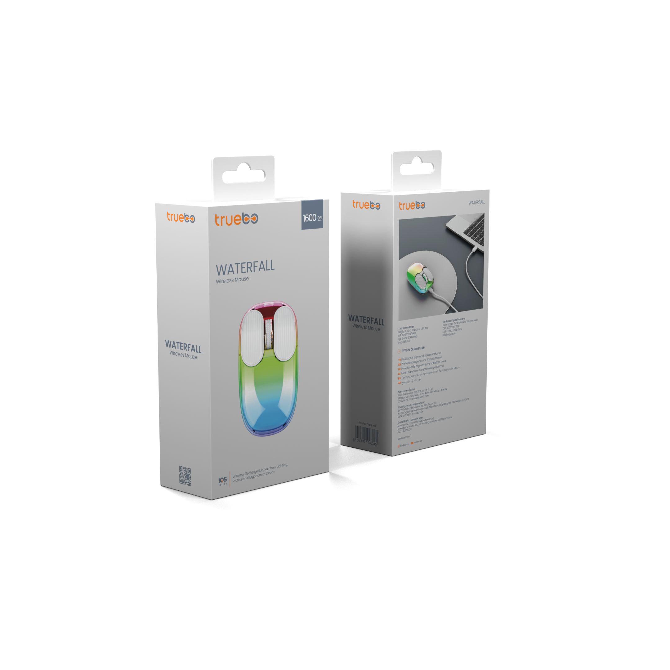  Truebo Waterfall Wireless RGB Gökkuşağı Efektli Mouse 