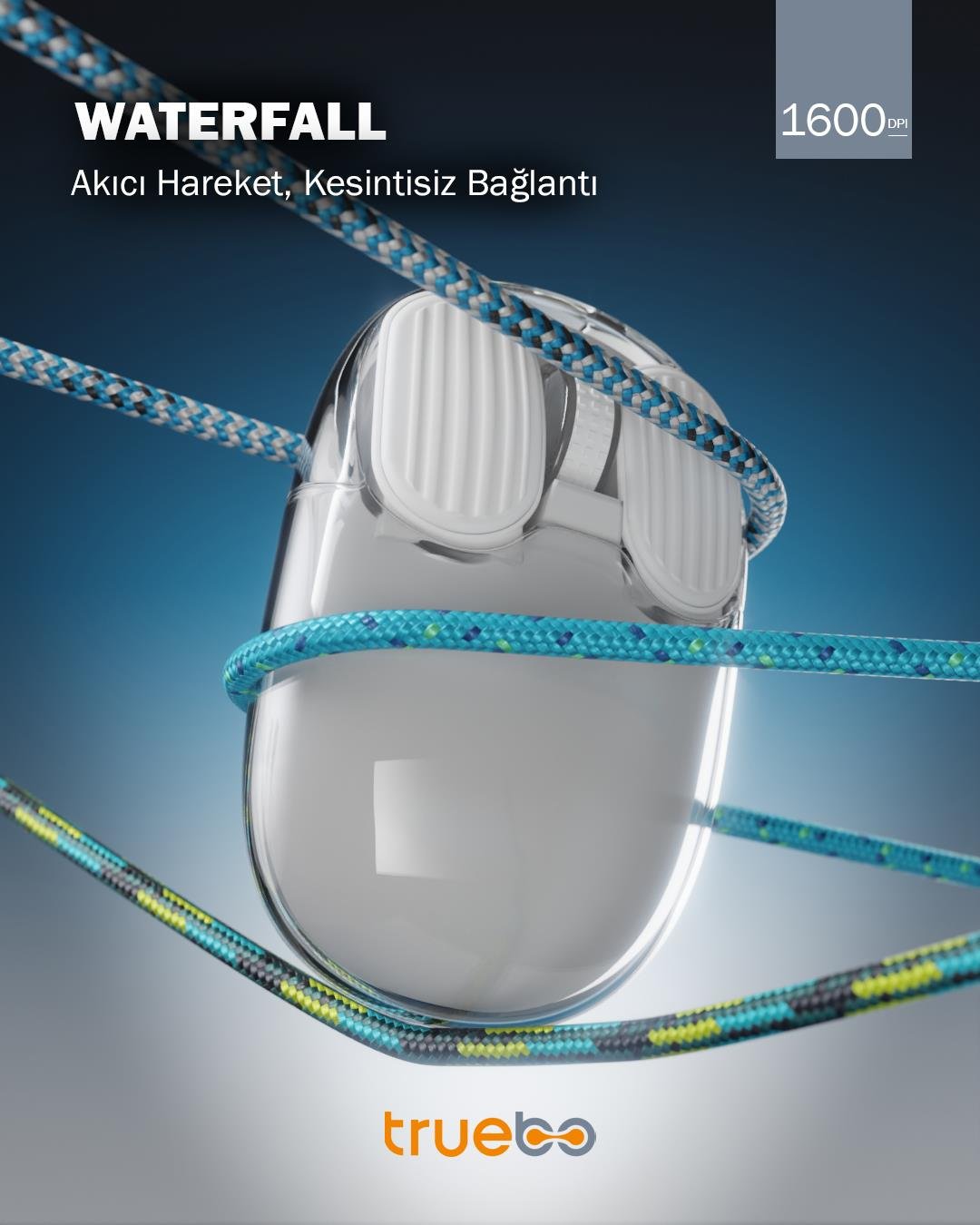  Truebo Waterfall Wireless RGB Gökkuşağı Efektli Mouse 