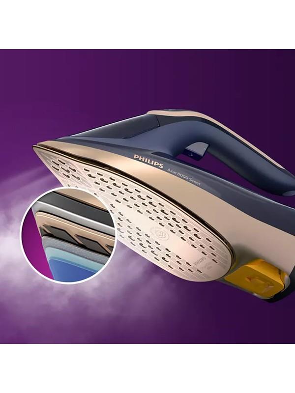 8000 Serisi Azur Buharlı Ütü, 3000 W, 260 g Turbo Şok Buhar, 85 g/dk Sürekli Buhar, Sıfır Yanık Riski, 50 ml Su Haznesi DST8050/20