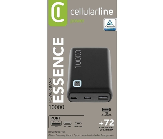 Cellularline Essence 10000 Powerbank-Siyah