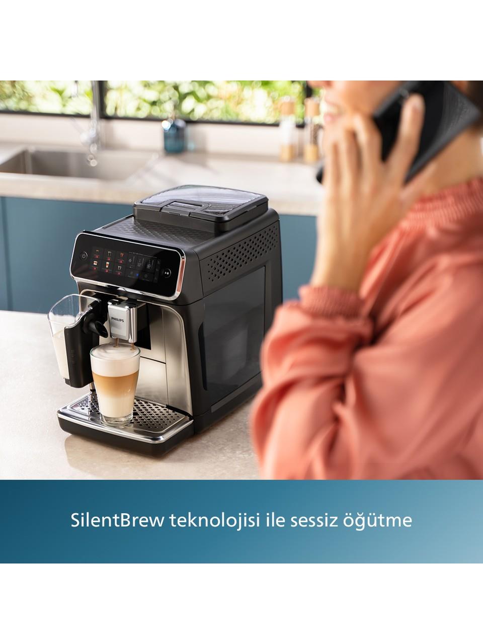 Philips 3300 Serisi LatteGo Tam Otomatik Espresso Makinesi, AquaClean Filtre, 6 İçecek Hazırlama, EP3347/90