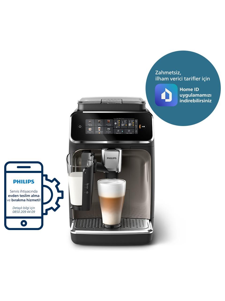 Philips 3300 Serisi LatteGo Tam Otomatik Espresso Makinesi, AquaClean Filtre, 6 İçecek Hazırlama, EP3347/90