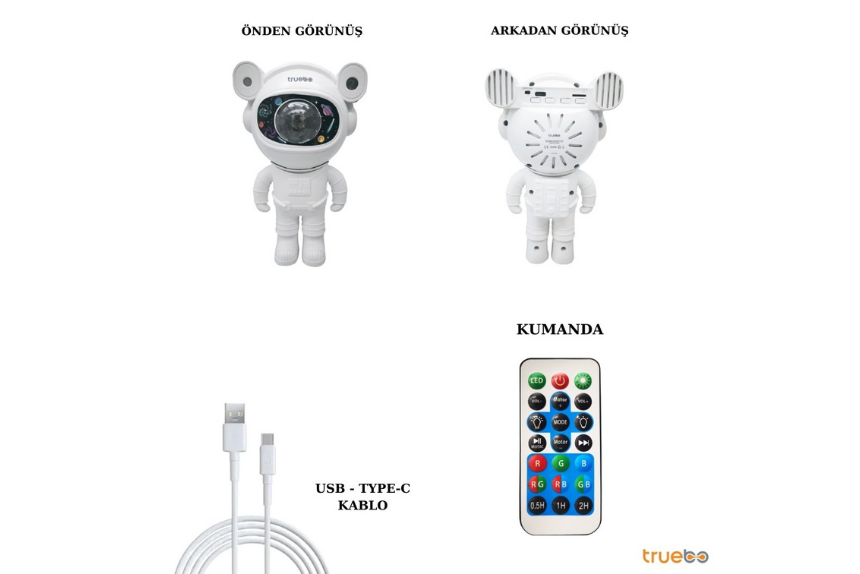 Truebo AstroLight Bluetooth Hoparlör Gece Lambası