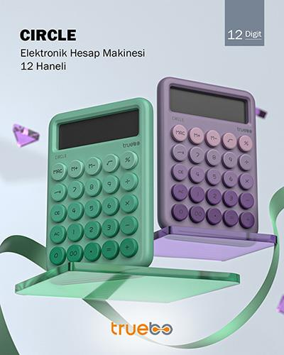 Truebo Circle Mor Renkli Hesap Makinesi