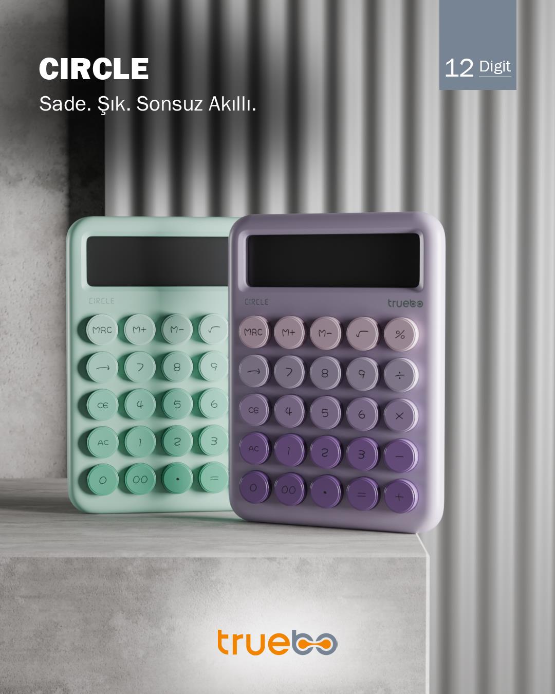 Truebo Circle Yeşil Renkli Hesap Makinesi