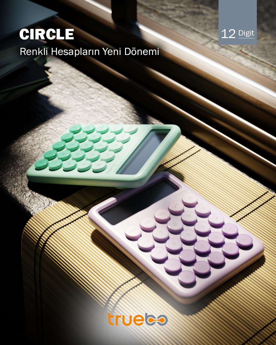 Truebo Circle Yeşil Renkli Hesap Makinesi