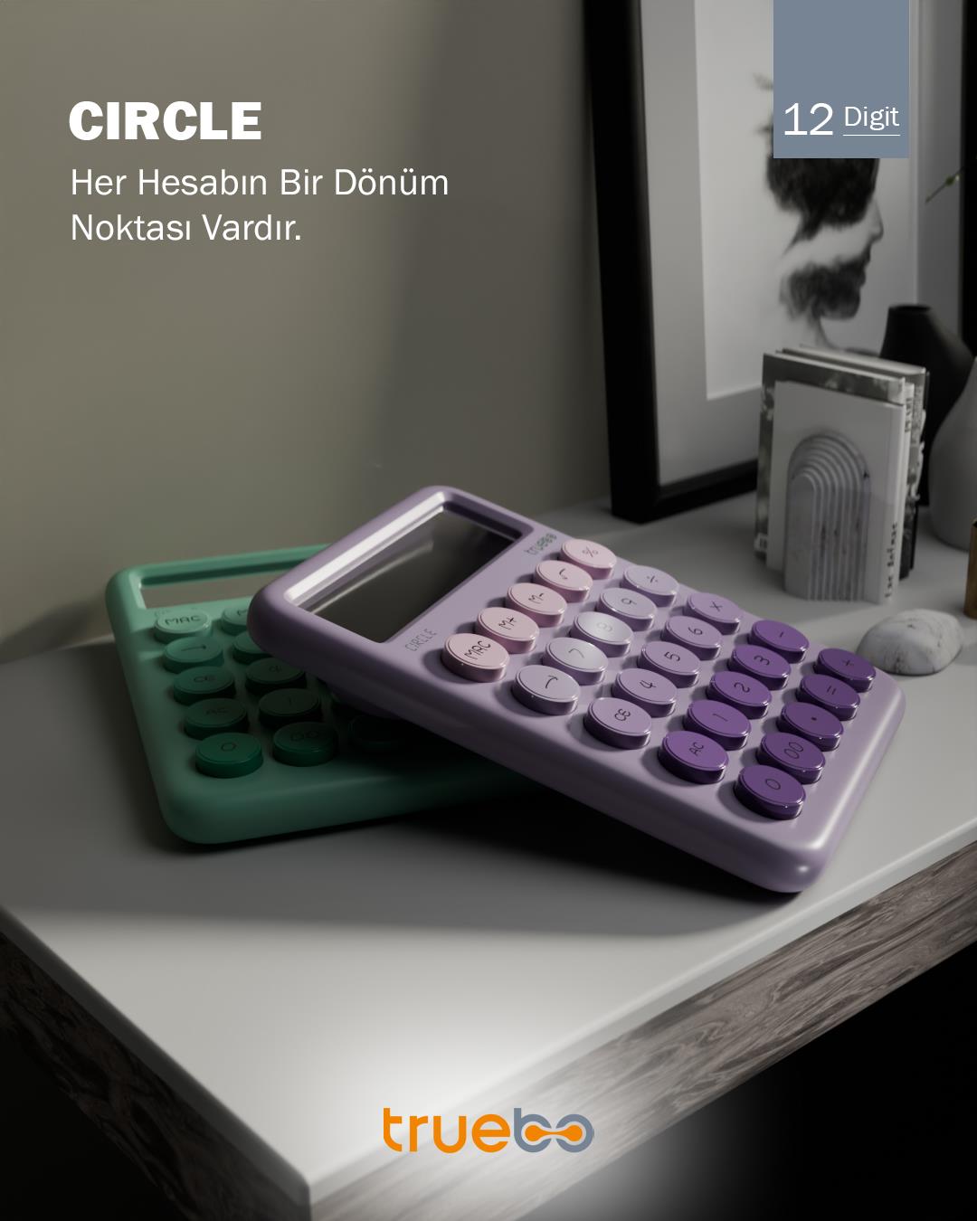 Truebo Circle Yeşil Renkli Hesap Makinesi